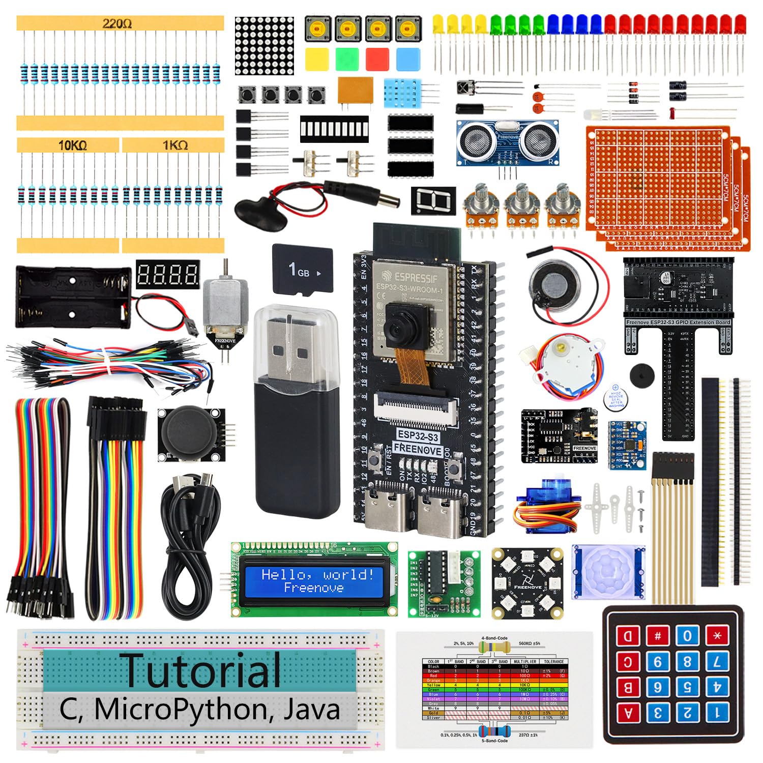 Freenove ESP32 Kit ESP32-S3 Kamera Board Ultimate Starter Kit