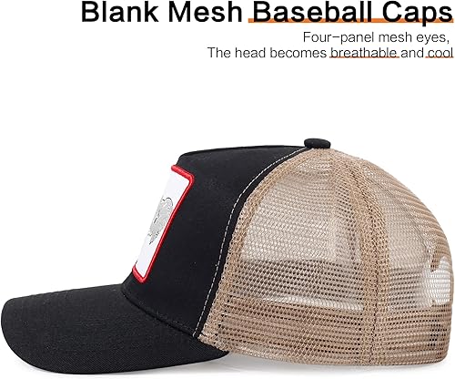 Miniatura 4 de Gorra de béisbol bordada ajustable para hombre, gorra de béisbol bordada con malla transpirable, parche cuadrado, gorras para mujer