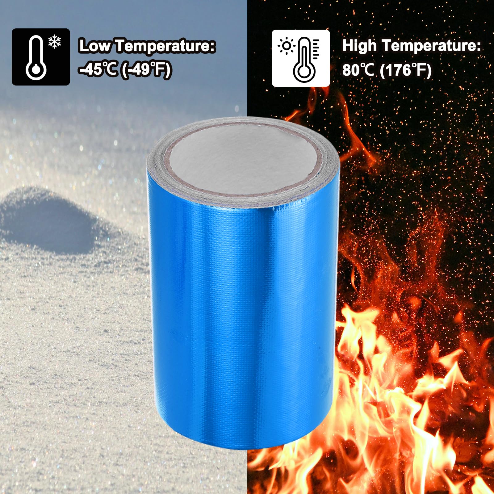 PATIKIL Cinta De Reparación Para Toldos 8mx15cm Cinta Impermeable De Lona Parche De Reparación De Alto Adhesivo Para Lona PVC Toldo Tienda Carpa Cubierta Bote RV Vela, Azul (6" x26.24ft)