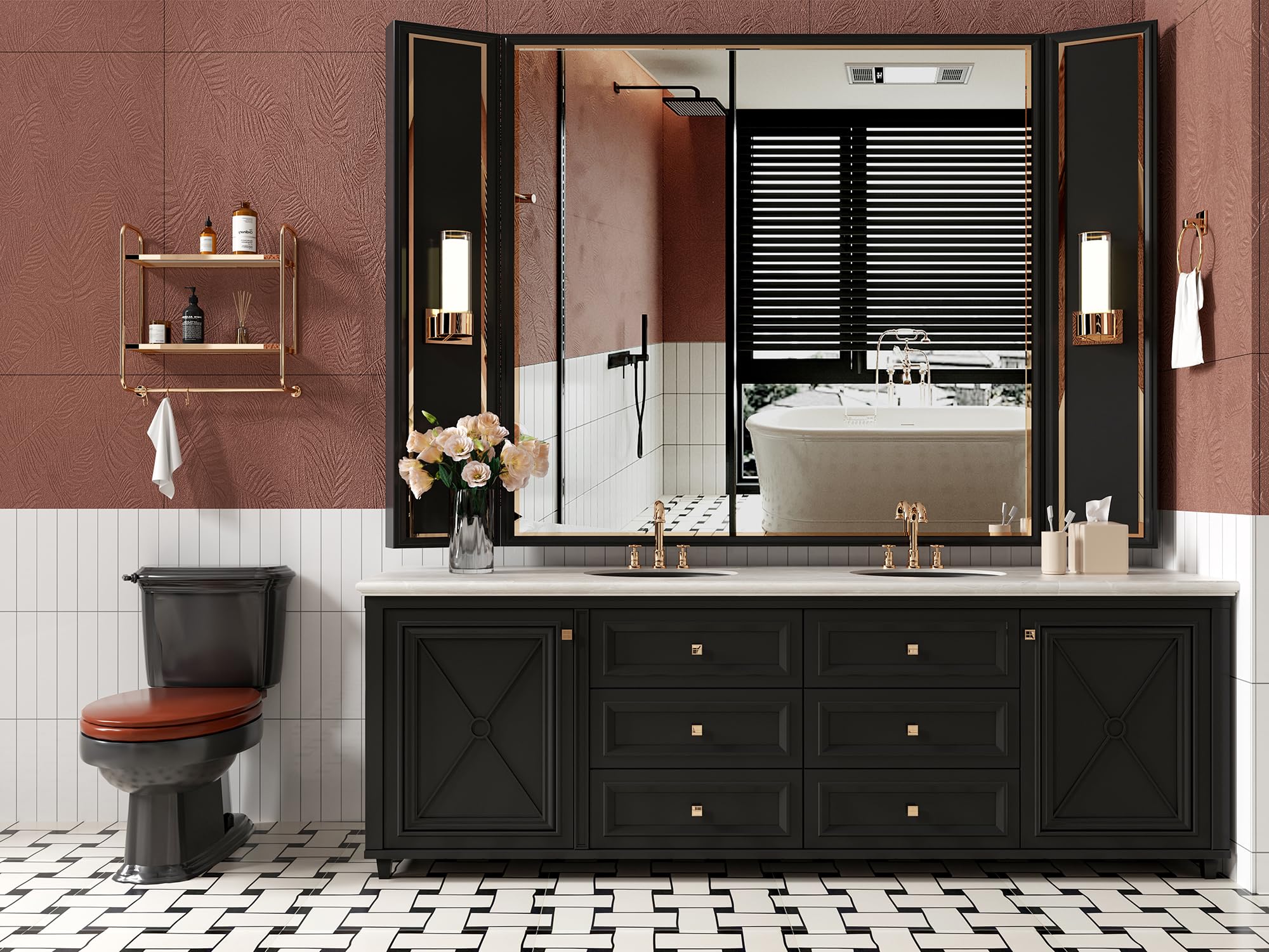 Fregadero de baño empotrado ovalado SmartSylva, 37,5 cm x 29,2 cm (Tamaño interior) Fregadero de baño ovalado de porcelana de cerámica bajo montaje con desbordamiento, negro mate