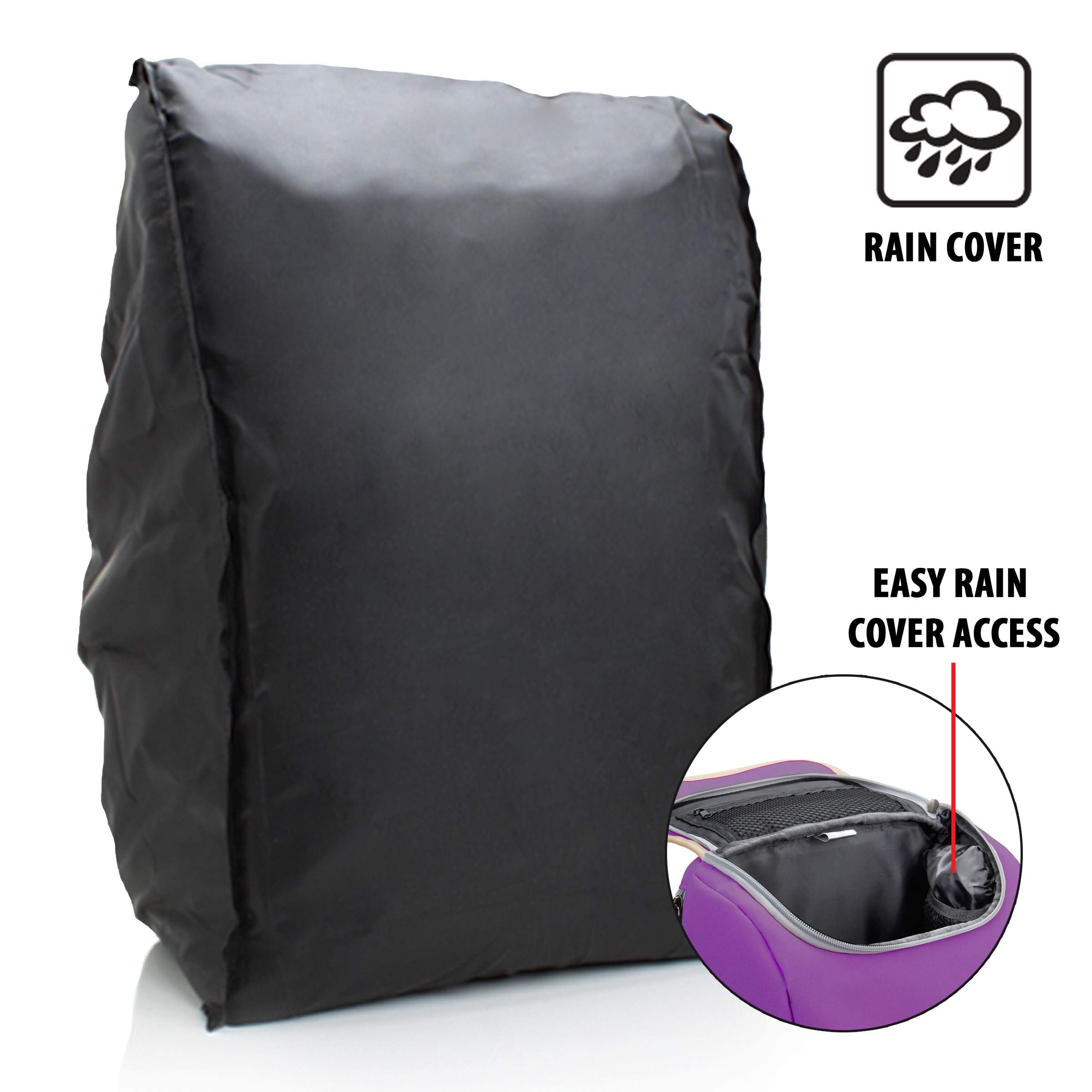 Sac à Dos pour Appareil Photo Reflex Numérique Avec Compartiment à Tablette, Séparateurs Modulables, Support Trépied & Housse Imperméable pour Canon, Nikon, Olympus et autres - Violet - par Gogroove