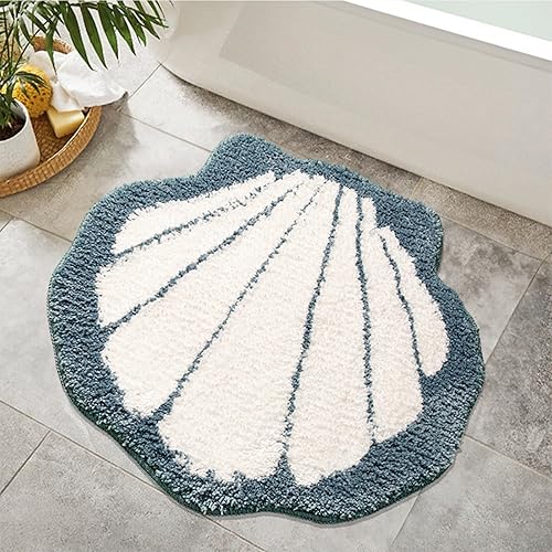 mamrug Alfombra de baño con carcasa azul, súper suave y absorbente, antideslizante, de microfibra, para puerta de baño, 19.3 x 22 pulgadas disponible en Yaxa Colombia