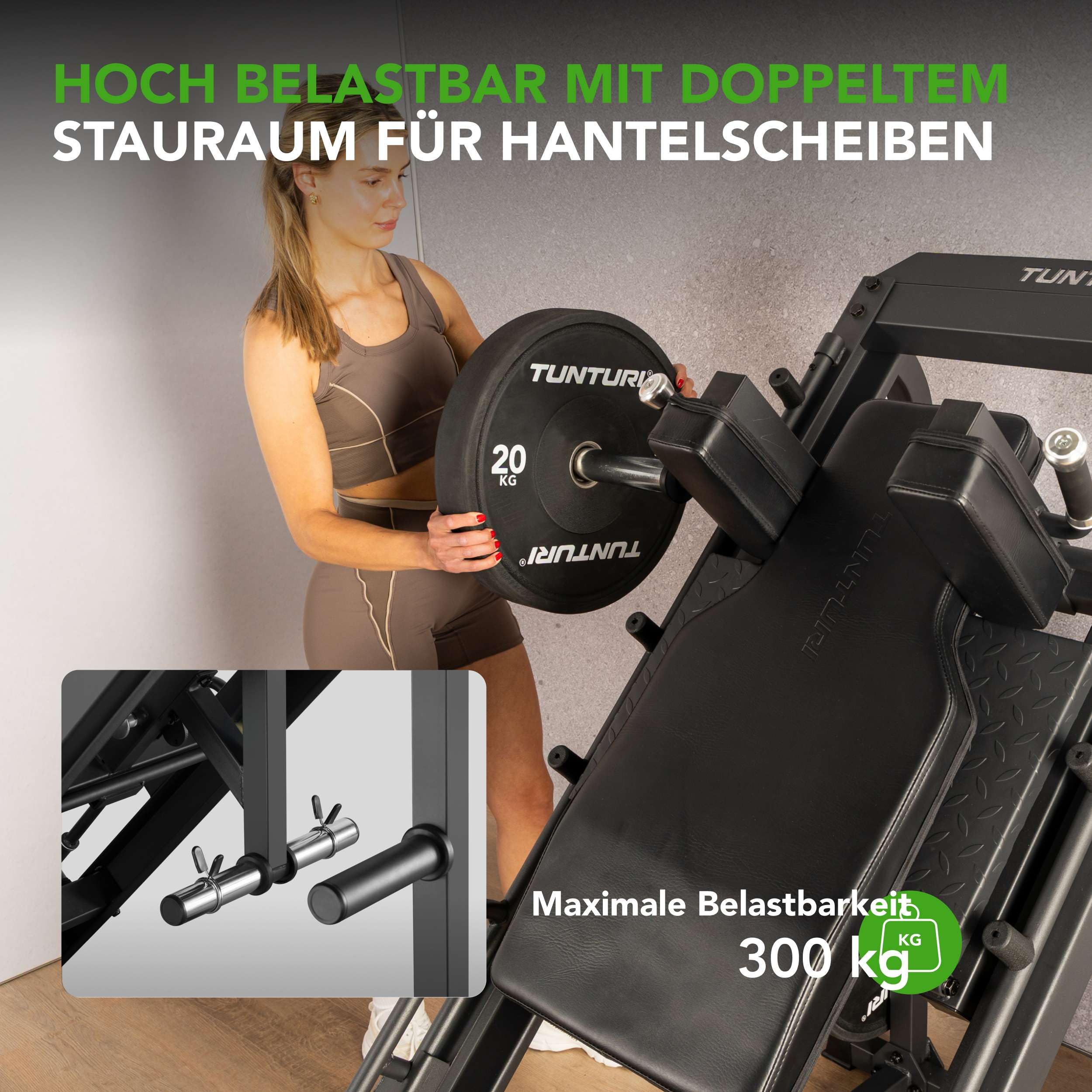 Tunturi LP60 - Hackenschmidt - Leg Press Kraftstation – Plate-Loaded Home Gym– Fitnessgeräte– Oberschenkeltrainer - Beinpresse für zuhause