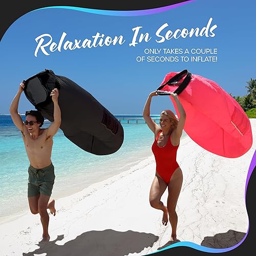 Miniatura 5 de Nevlers Tumbona Inflable  Silla Inflable de Poliéster 210T  Sofá de Aire para Acampar sin Bomba  Sofá Cama de Aire para Acampar con Capacidad de 204