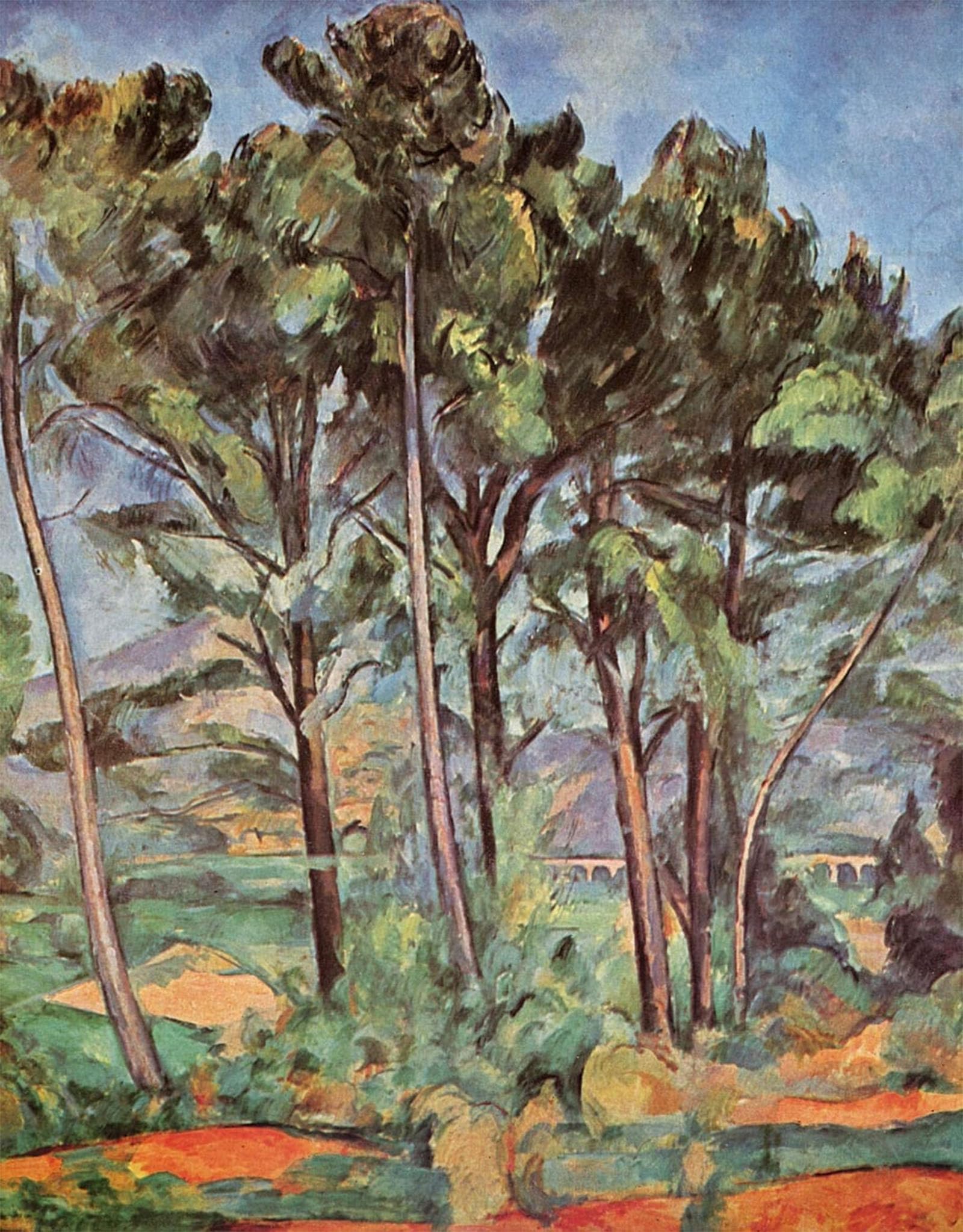 SERENDIPITP Abstract Painting Mural Print Picture Wall Decor Painting Viadukt by Paul Cézanne Vintage Wall Artwork for Home Decor 60x90cm