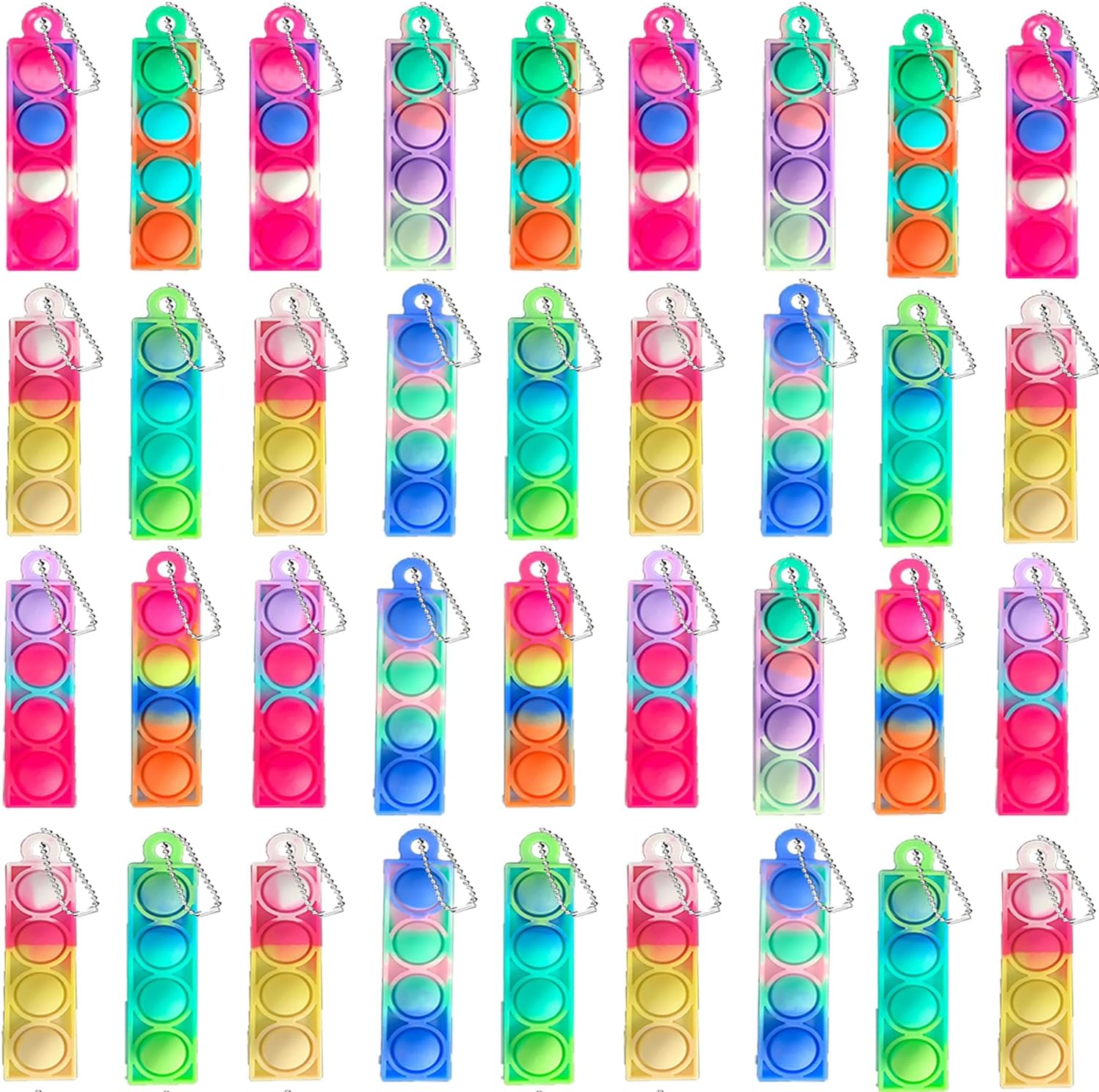 pop it Keychain Mini pop its Bulk Fidget Keychain for Kids