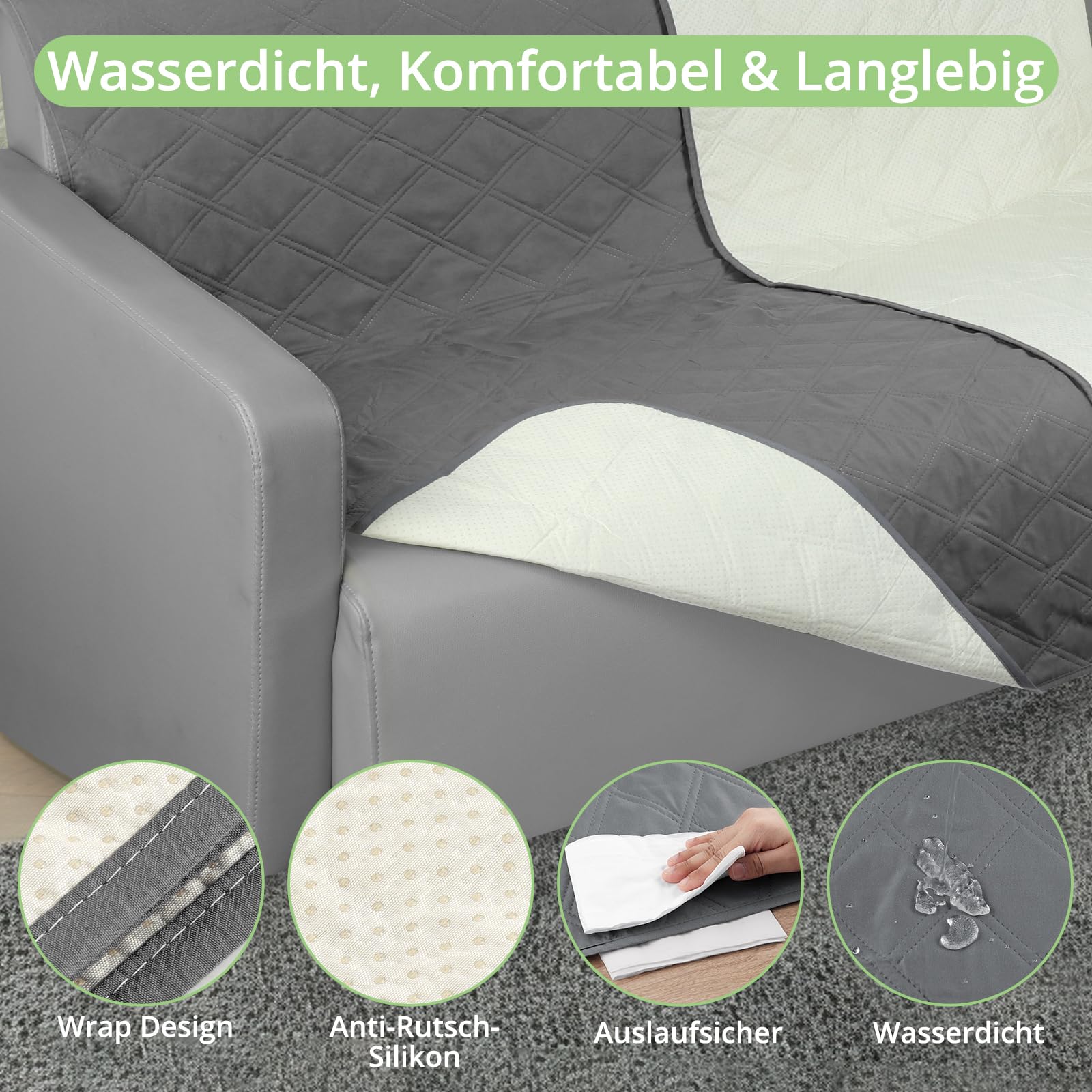 Jednostronny wodoodporny pokrowiec na łóżko dla psa koc dla zwierząt domowych mata antypoślizgowa sofa kanapa ochraniacz na meble dla dzieci dzieci pies kot (76 x 190 cm)
