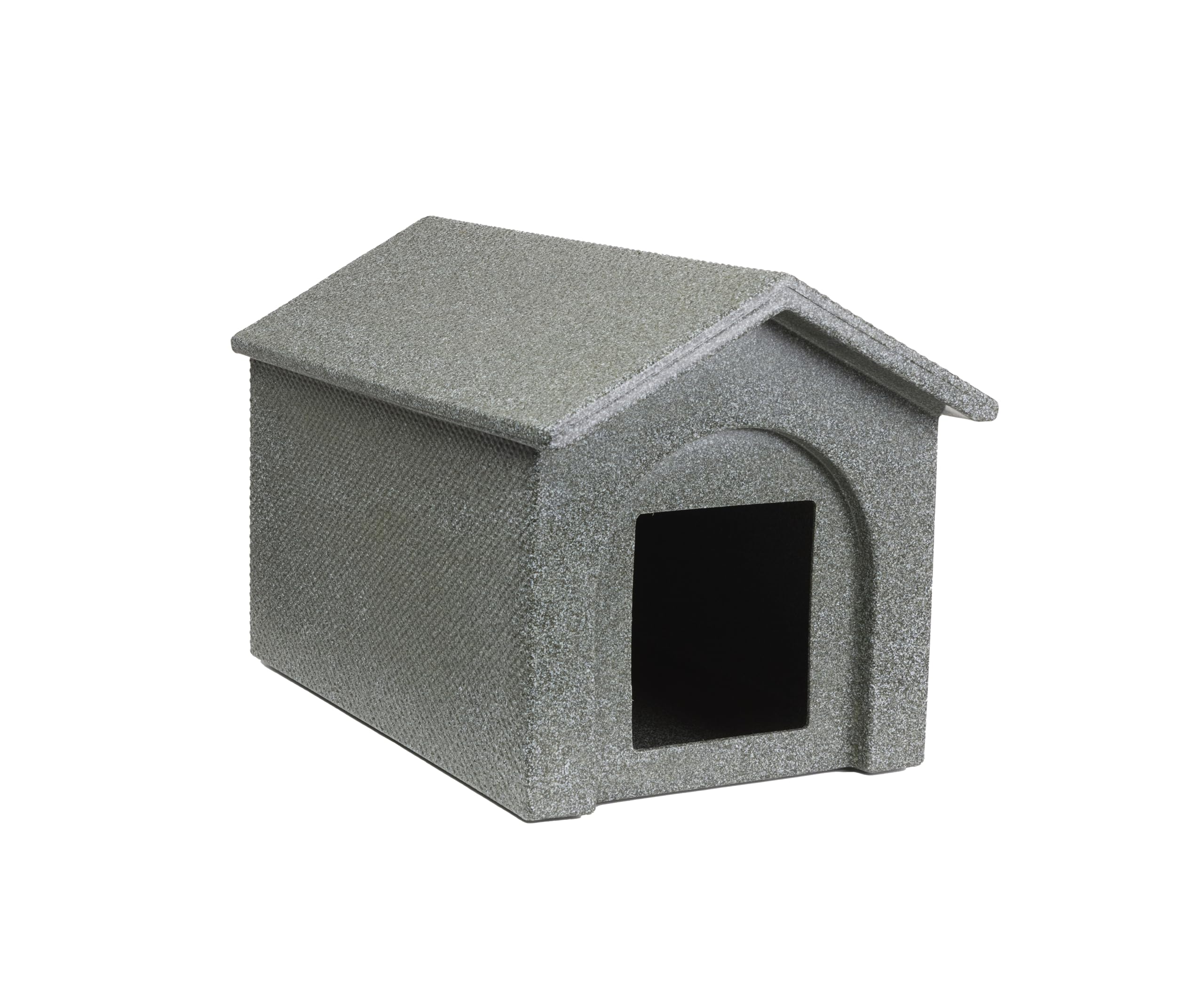 Kitty Kottage - Plastic Waterproof Cat House/Outdoor Cat Shelter/Den/Kennel - Made in Sheffield (UK) (Green Granite, One Size)