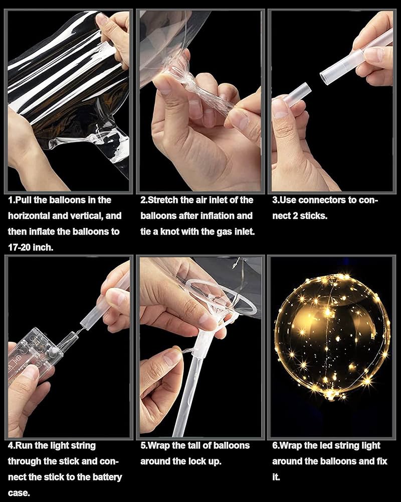 Amazon | LEDバルーン スティック付き 10個パック - ライト