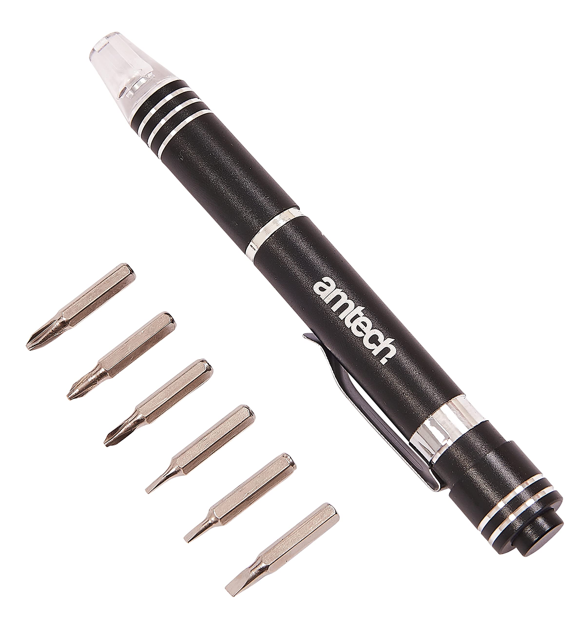 Amtech Transparent L0490 9-In-1 Screwdriver Bit Set, Clear