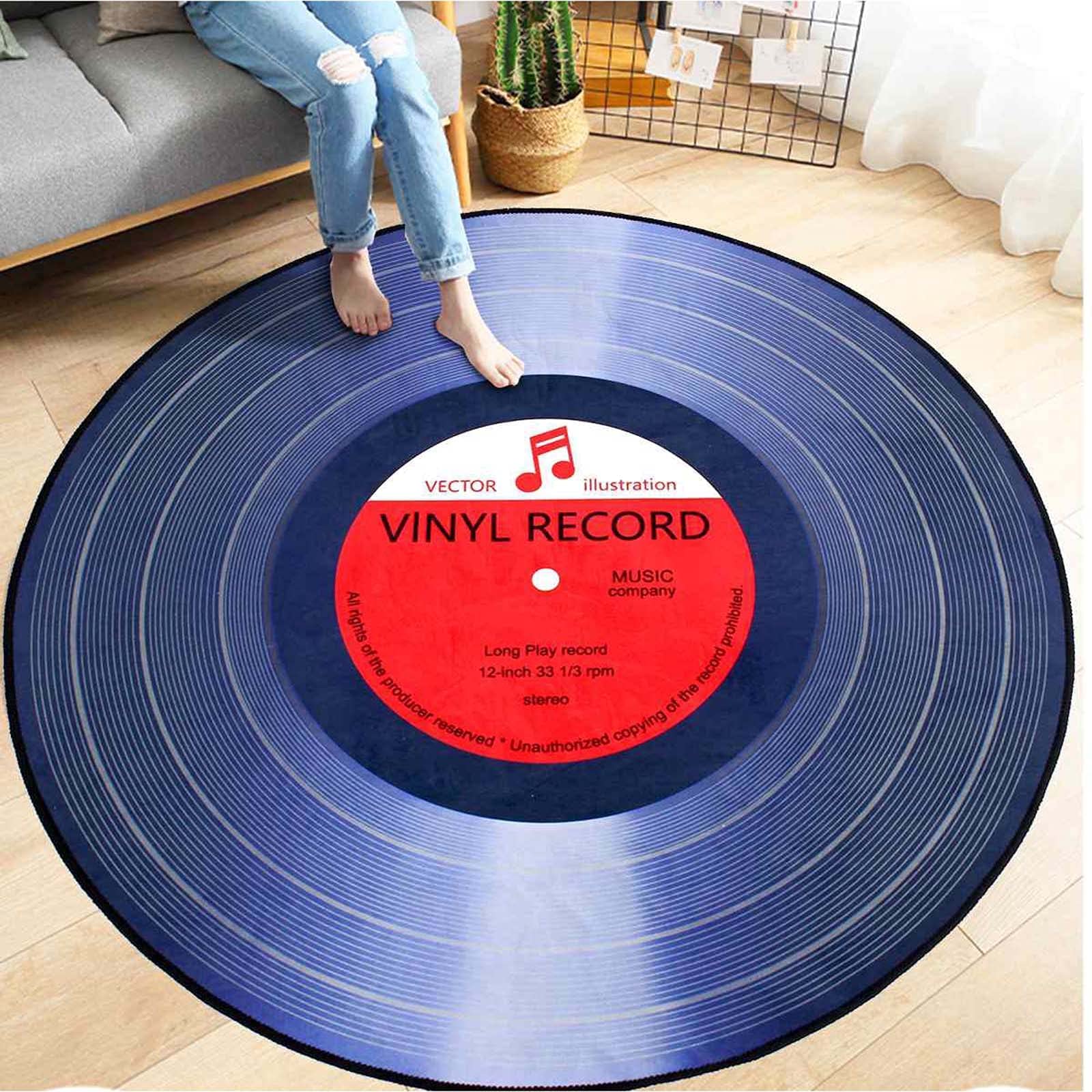 Tapis Vinyle Rond Imprimé Shaila – Antidérapant, Lavable, Pour Intérieur Et Extérieur