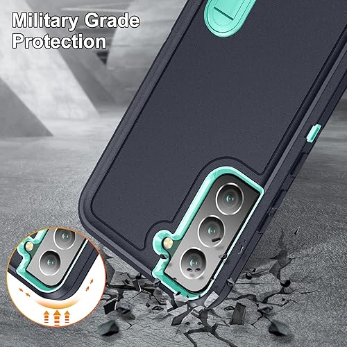 Miniatura 6 de BaHaHoues Funda para Samsung Galaxy S22, Samsung S22 con soporte integrado, a prueba de golpes, polvo y caídas, grado militar, funda protectora de