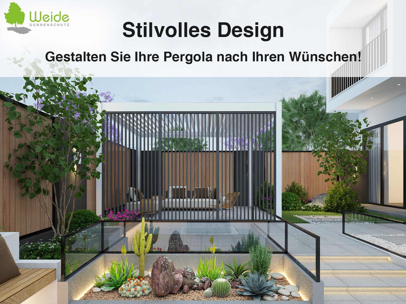 Weide Vertikale Lamellenwand Paneel Zubehör für Weide Pergola | Blatt-Design | Aluminium | Sand | 3 Breiten | Flexibler Sichtschutz und optimale Luftzirkulation - 123 cm Sand