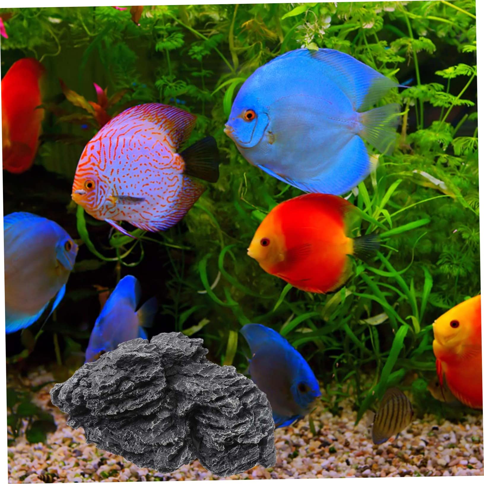 Pietre Decorative per Acquario in Resina Nero Effetto Naturale e Aspetto Realistico, per Decorazioni di Bonsai e Habitat per Animali Acquatici Stile Casuale