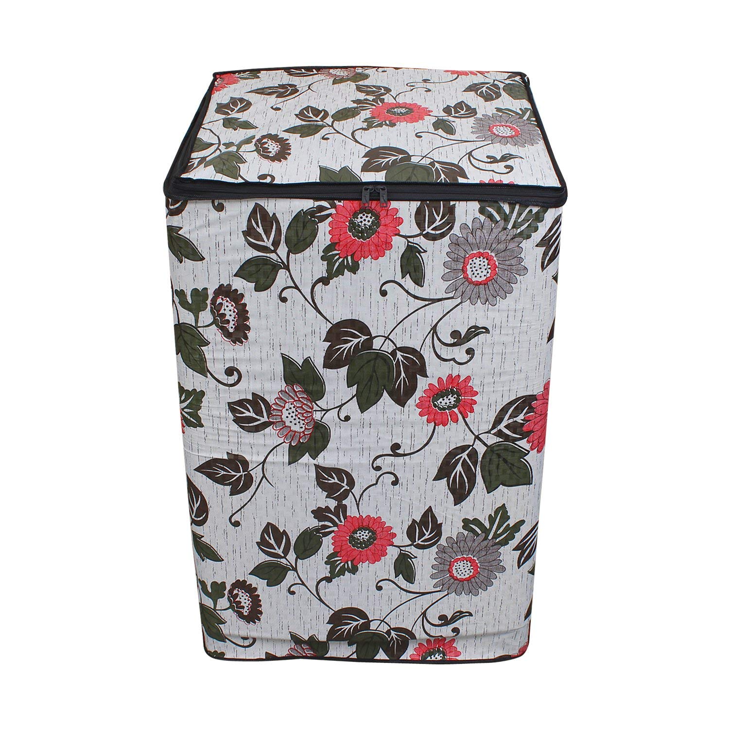 ZOSTERA Waterproof & Dustproof Washing Machine Cover Top Load & Fully Automatic Suitable for 7 kg, 7.2 kg, 7.5 kg (61 x 97 x 61 cms), Polyester (Design 2)