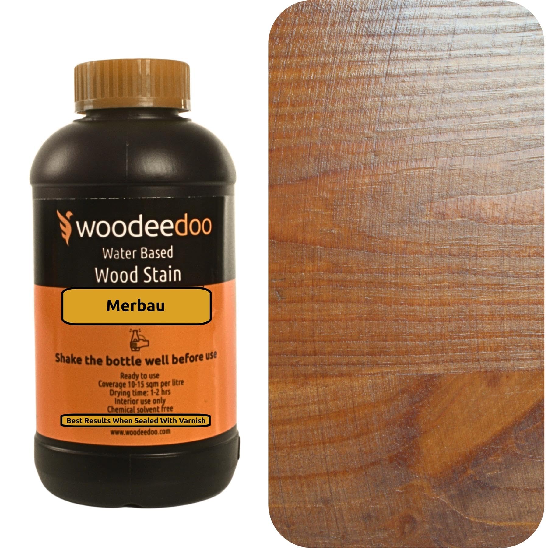 Woodeedoo Merbau Water Based Wood Stain | Wood Dye | Ready To Use | Environmentally Friendly | Solvent Free | Odour Free | 1 L |