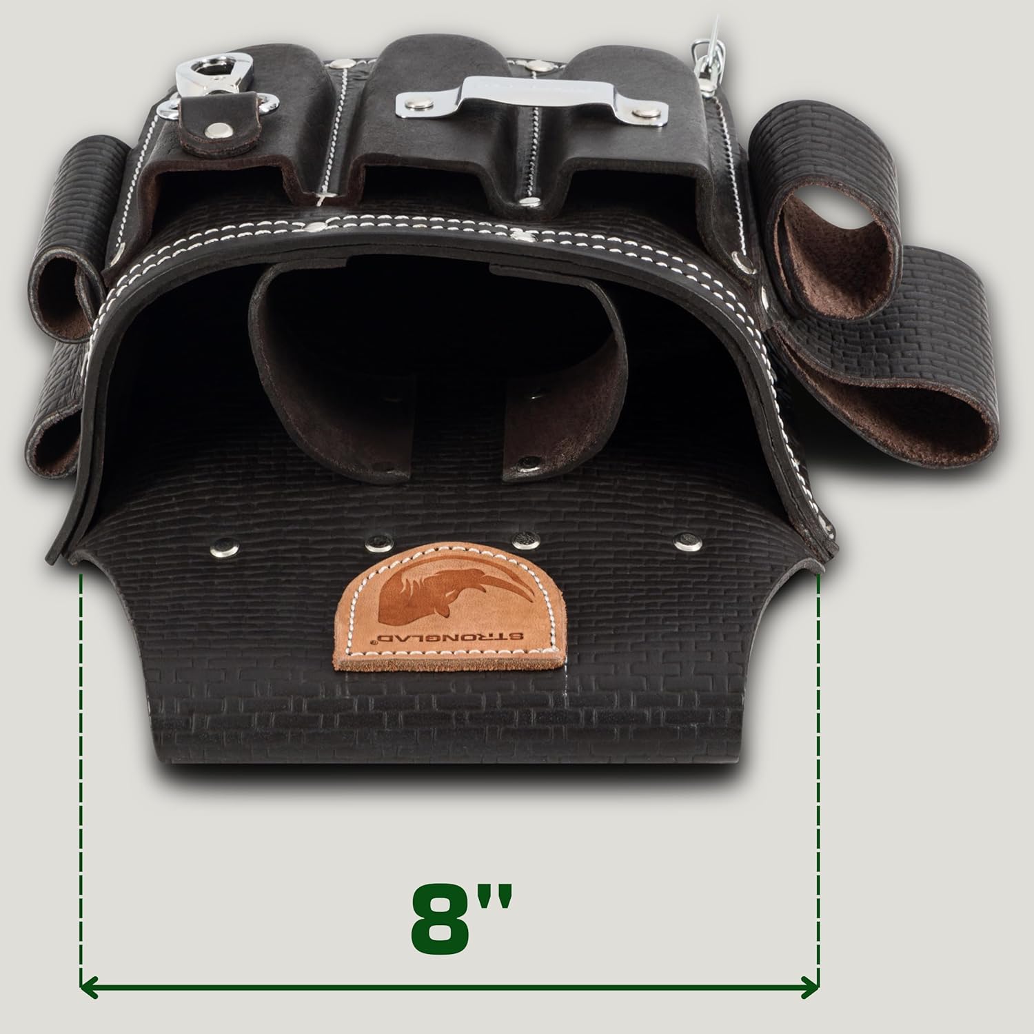 STRONGLAD Heavy-Duty Electricians Tool Belt – 13-Pocket Top-Grain Leather Pouch, Adjustable Fit 29–46" Durable Utility Belt for Electrical Work | Rugged Jobsite Organizer | Designed for Pros - Image 4