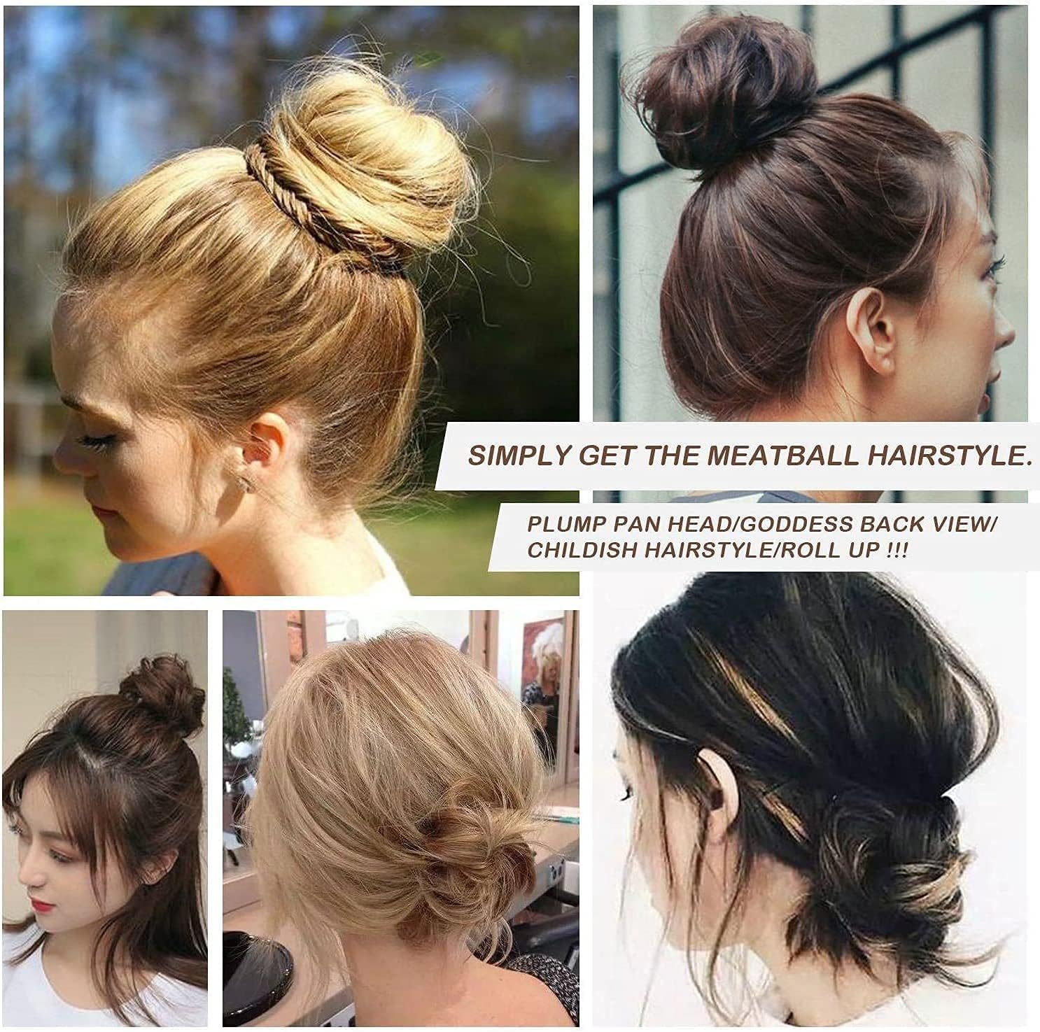 8 Pcs Ring Style Donut Bun Shaper with 40 Hair Pins, 5 Elastic Hair Ties - Image 4