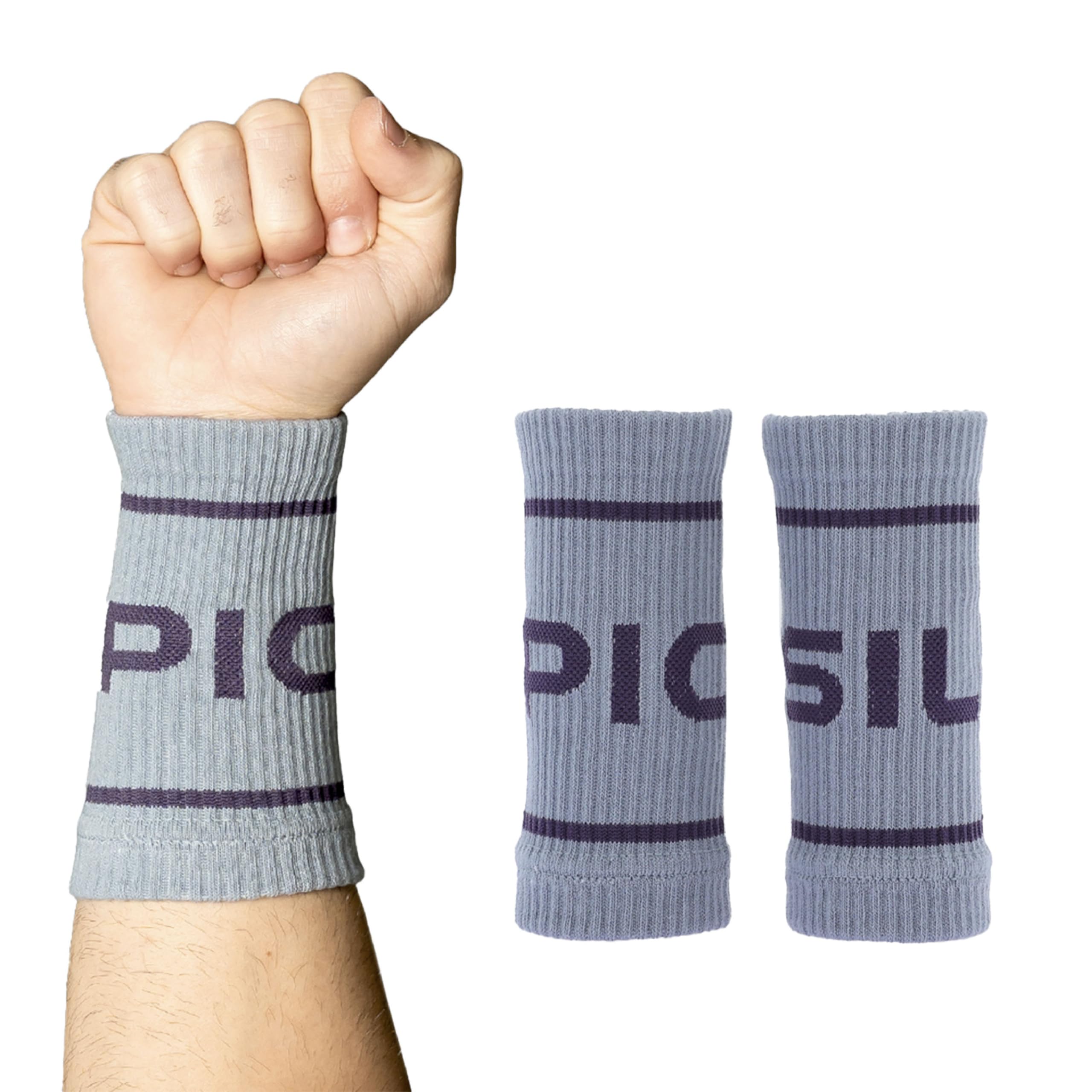 PICSIL - Cotton Sports Wristbands | Absorbent and Breathable | Ideal for Gym, Cross Training, Running and Tennis | Use with Grips | Unisex Design | Lavender