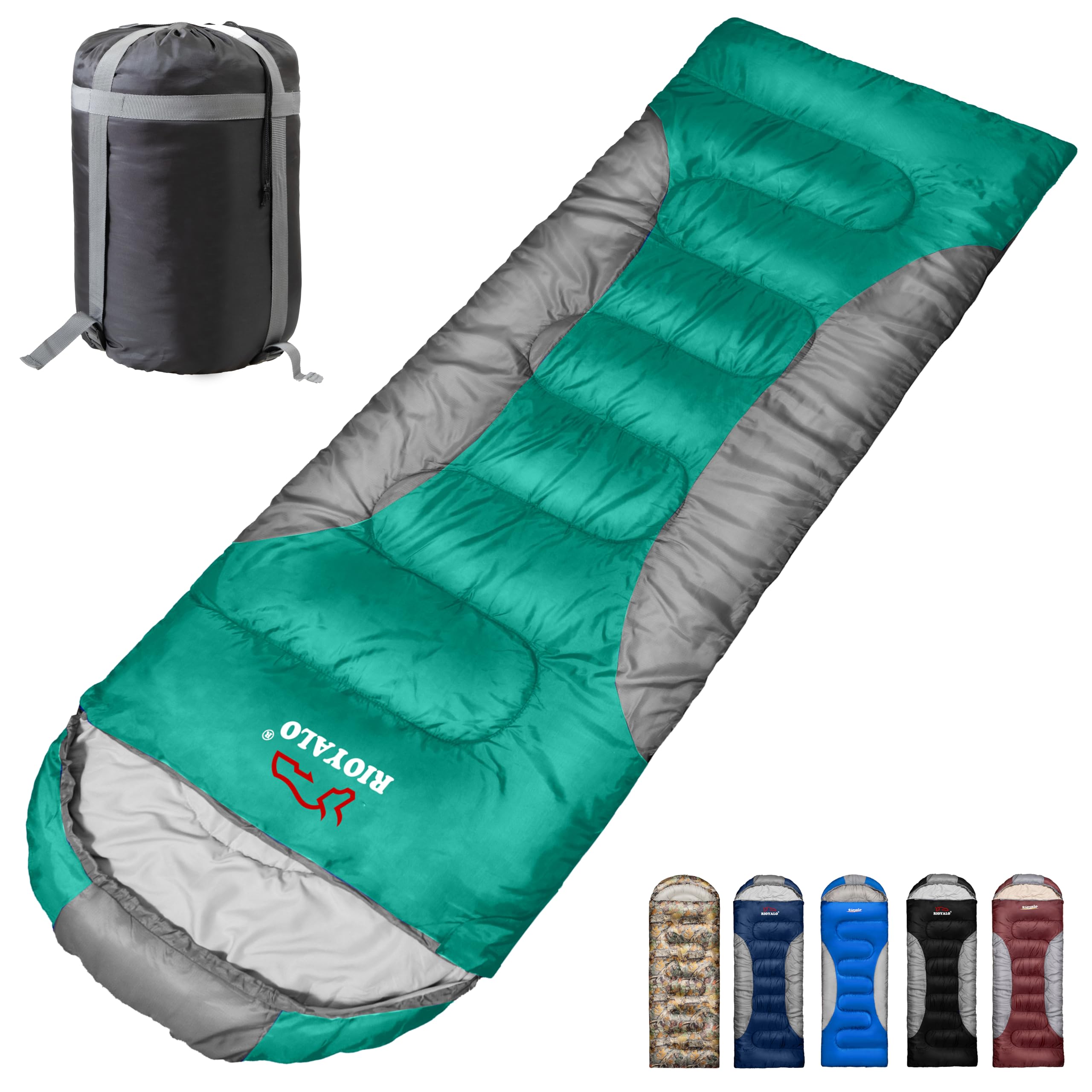 Photo 1 of 0 Degree Winter Sleeping Bags for Adults Camping (450GSM) - Temp Range (5F–32F) Portable Waterproof Compression Sack- Camping Sleeping Bags for Big and Tall in Env Hoodie: Backpacking Hiking 4 Season TURQUOISE