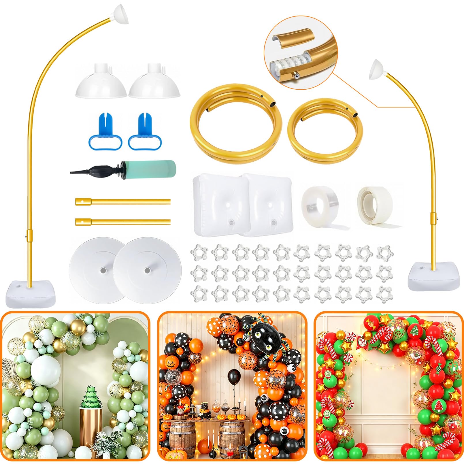 Kit per arco di palloncini per decorazione di nozze, 2,7 m e 1,8 m