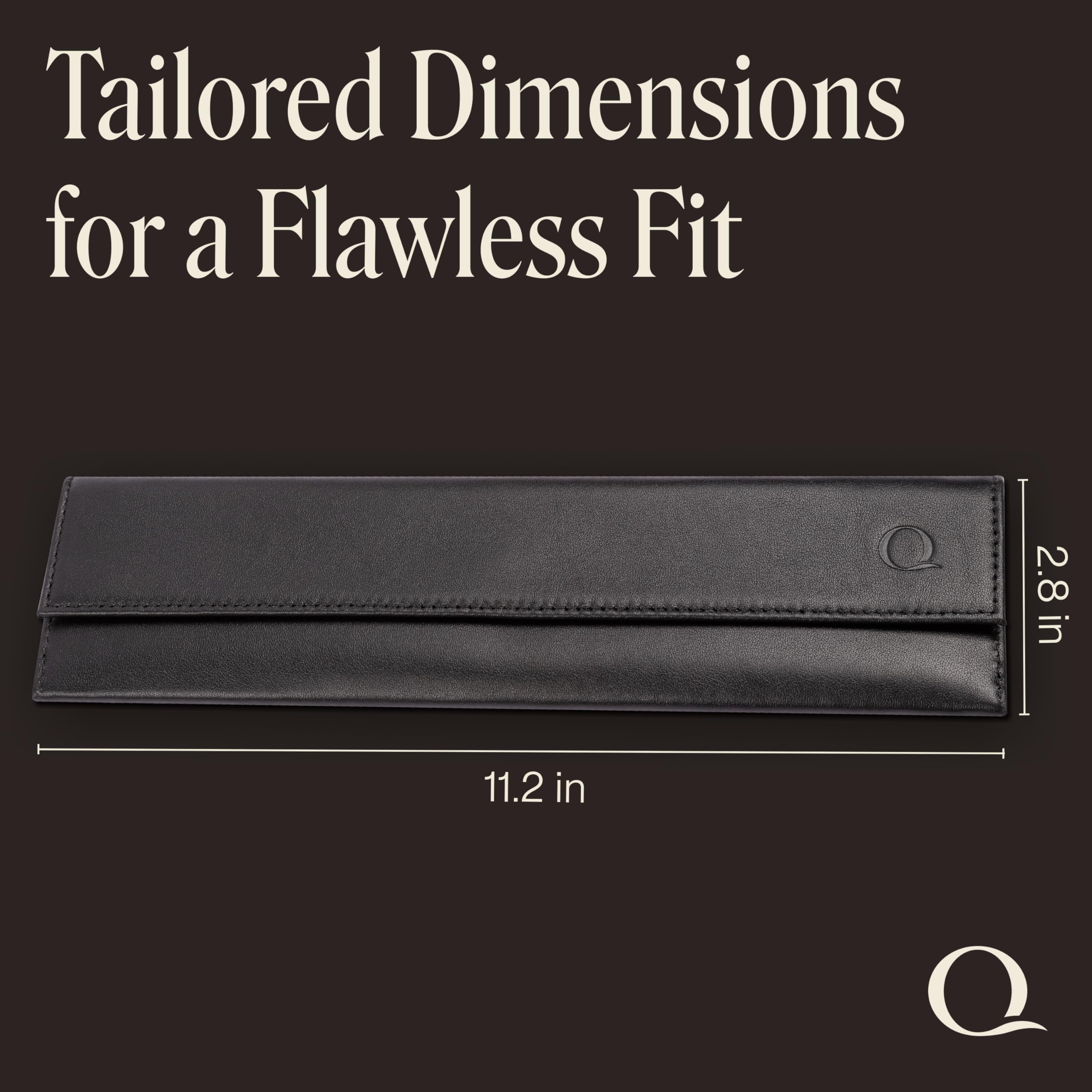 QWATCHBANDS Funda para reloj – Funda de cuero de napa de grano completo con interior de terciopelo – Almacenamiento para relojes de lujo para relojes planos – Regalos y accesorios para relojes