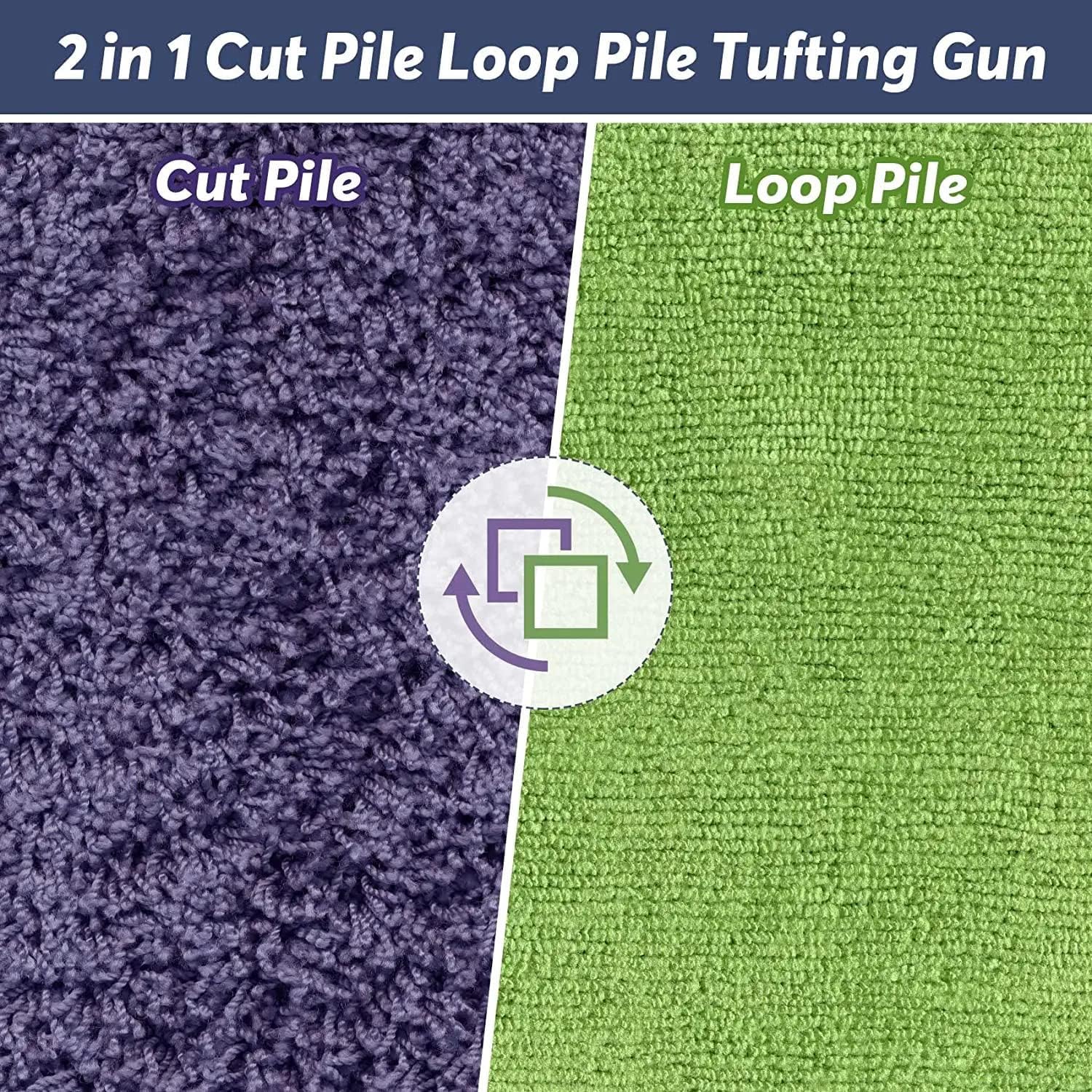 Tufting Gun Set pistola elettrica, 2in1 fai da te pistola Tufting, con filo di lana e tela Tufting e per i principianti per tappeti abbigliamento artigianato