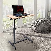 Vista 4 de Mesa móvil para laptop, mesa de noche ajustable para colocar sobre la cama, escritorio de pie para computadora portátil, mesa inclinable sobre