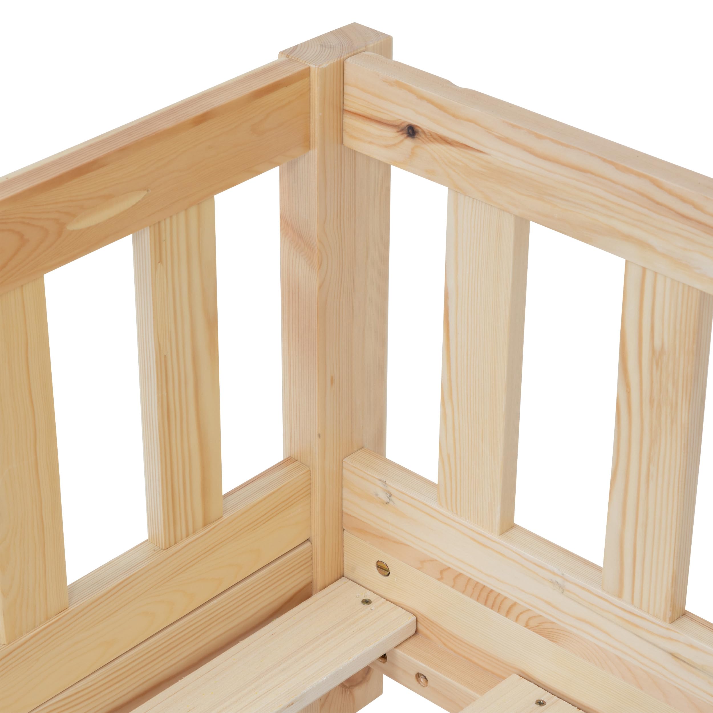 Lit barrières pour Enfant en Bois Naturel 80x160 cm Montessori