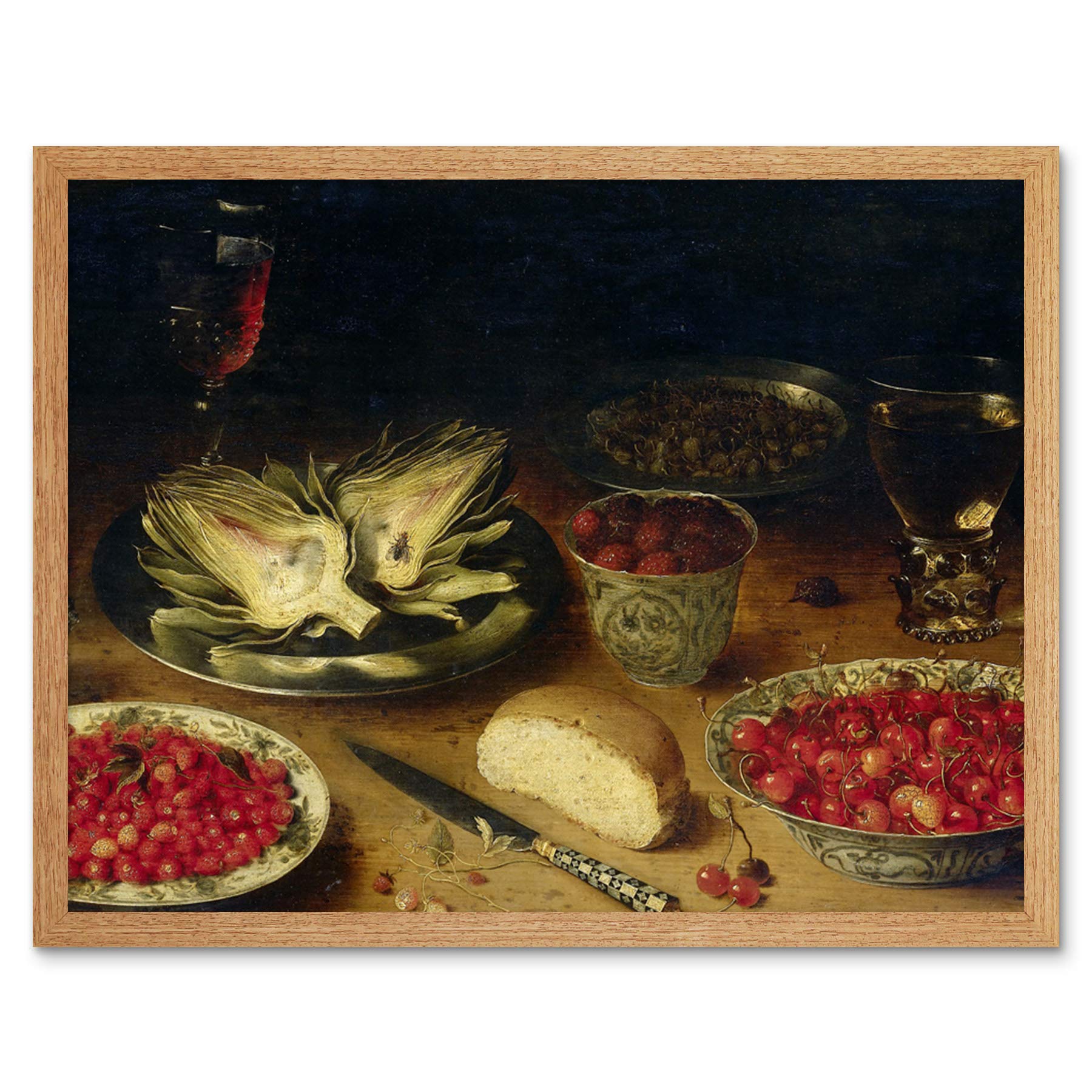 Artery8 Osias Beert Still Life Artichoke Painting Art Print Framed Poster Wall Decor 12x16 inch