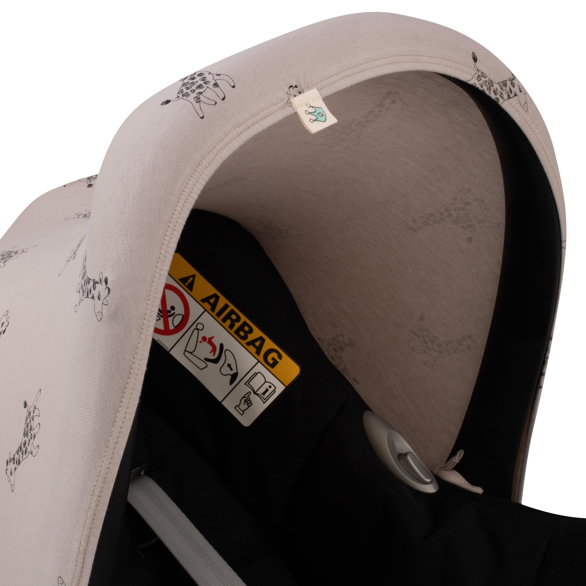 JYOKO KIDS Capota Universal para Portabebés, compatible con Maxi cosi, Silla de Coche Grupo 0 Bebé y Cochecito, apto para la mayoría de las Marcas (Giraffe)