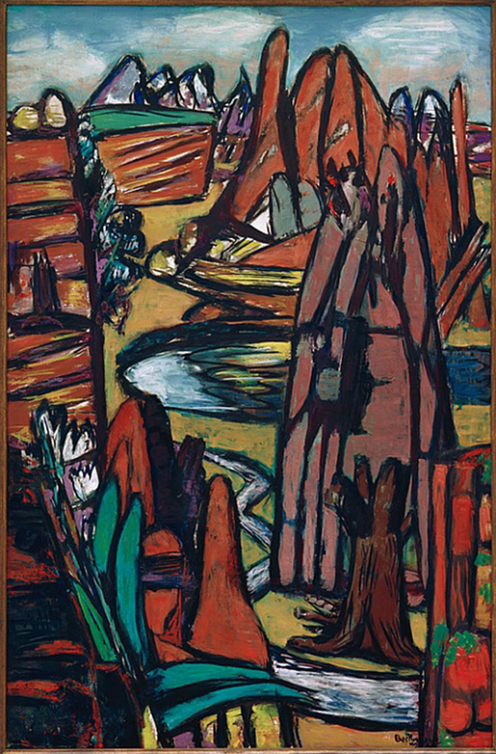 HRJUBWREE Famous Paintings Pictures Artwork Picture Boulder Rockscape by Max Beckmann Photo Wall Print for Home Decor 60x90cm