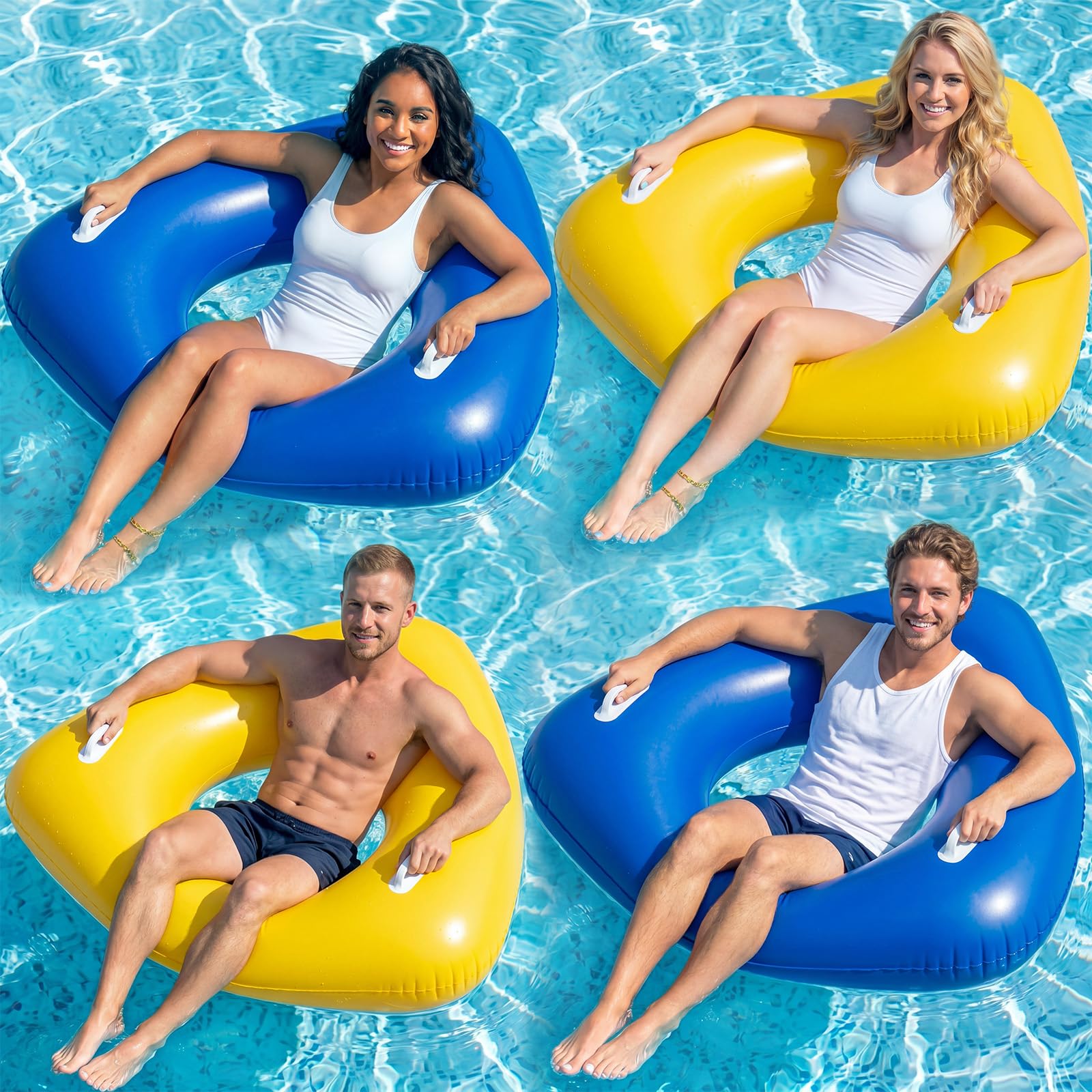Photo 1 of Relaxgiant 44" Triangular Inflatable Pool Float (4 Pcs)