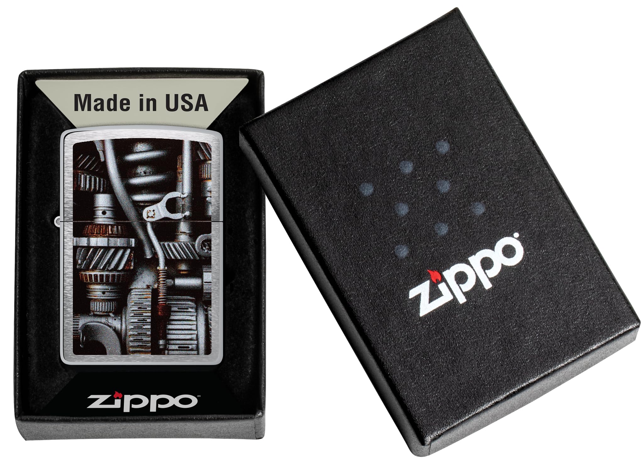Encendedor Zippo a prueba de viento Brushed Chrome Recargable Reutilizable Caja regalo