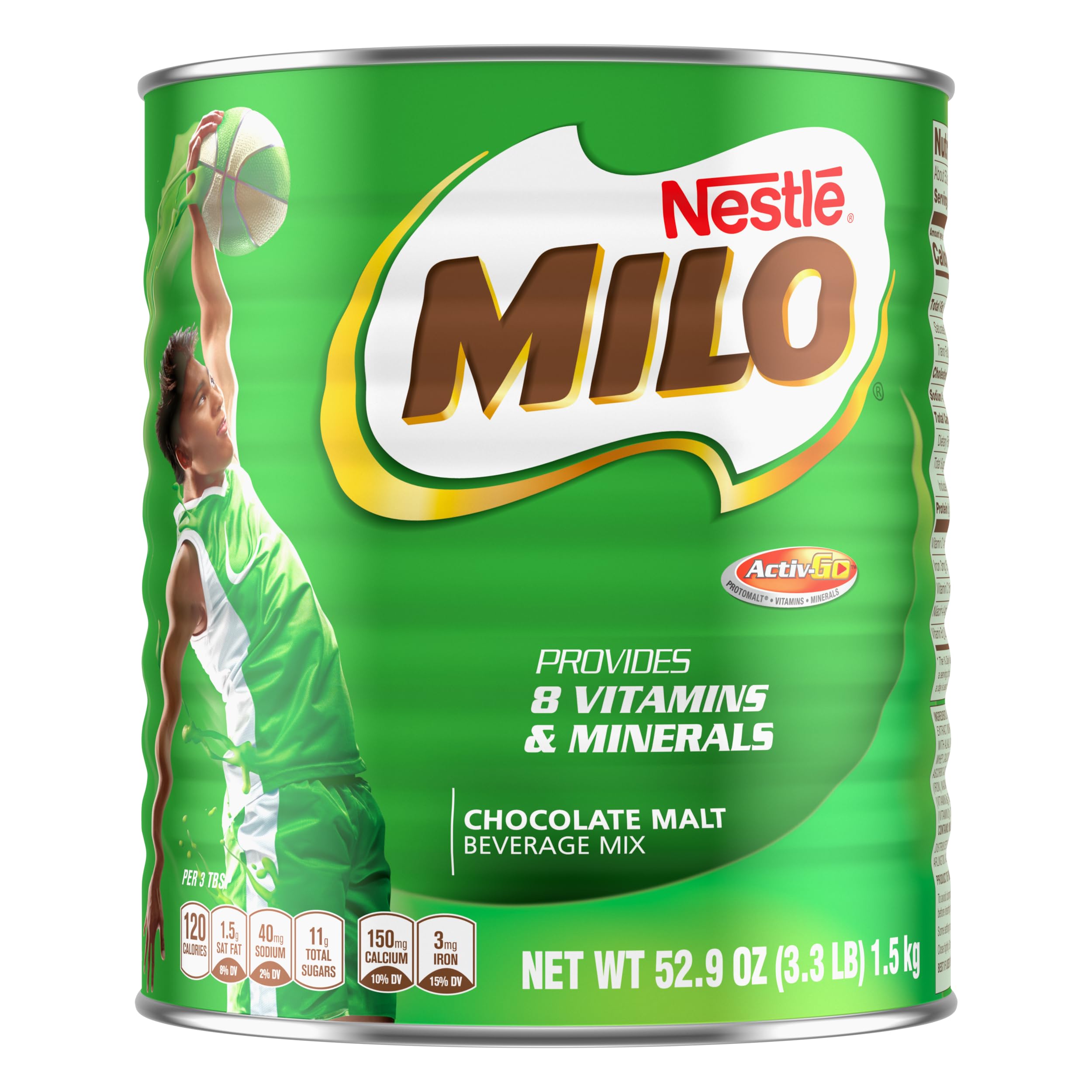 Milo Nestle Chocolate Malt Beverage Mix Jumbo 3.3 Pound Can (1.5Kg)
