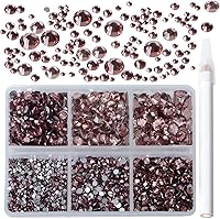 Vista 122 de 2880 diamantes de imitación para arte de uñas, sin termofijación, fijación con pegamento, cristales redondos de vidrio con base plana para hacer