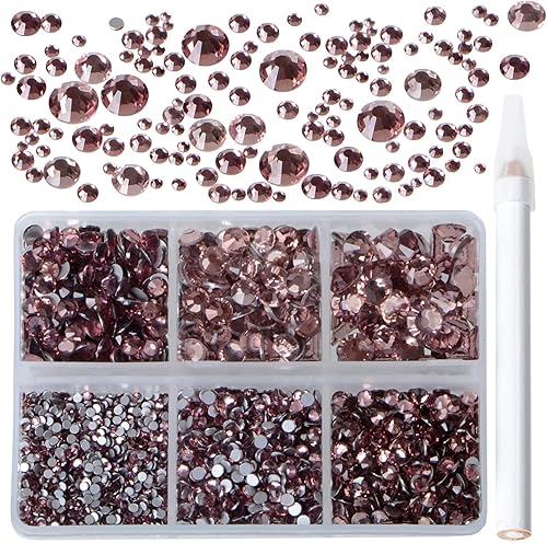 Miniatura 122 de 2880 diamantes de imitación para arte de uñas, sin termofijación, fijación con pegamento, cristales redondos de vidrio con base plana para hacer