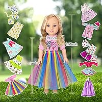 Vista 3 de 10 juegos de ropa para muñecas americanas de 14 pulgadas, compatible con muñecas de 14.5 pulgadas, ropa y accesorios hechos a mano, accesorios
