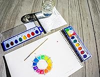 Vista 8 de Color Swell Acuarelas de 8 colores a granel con pinceles de madera - 4 paquetes