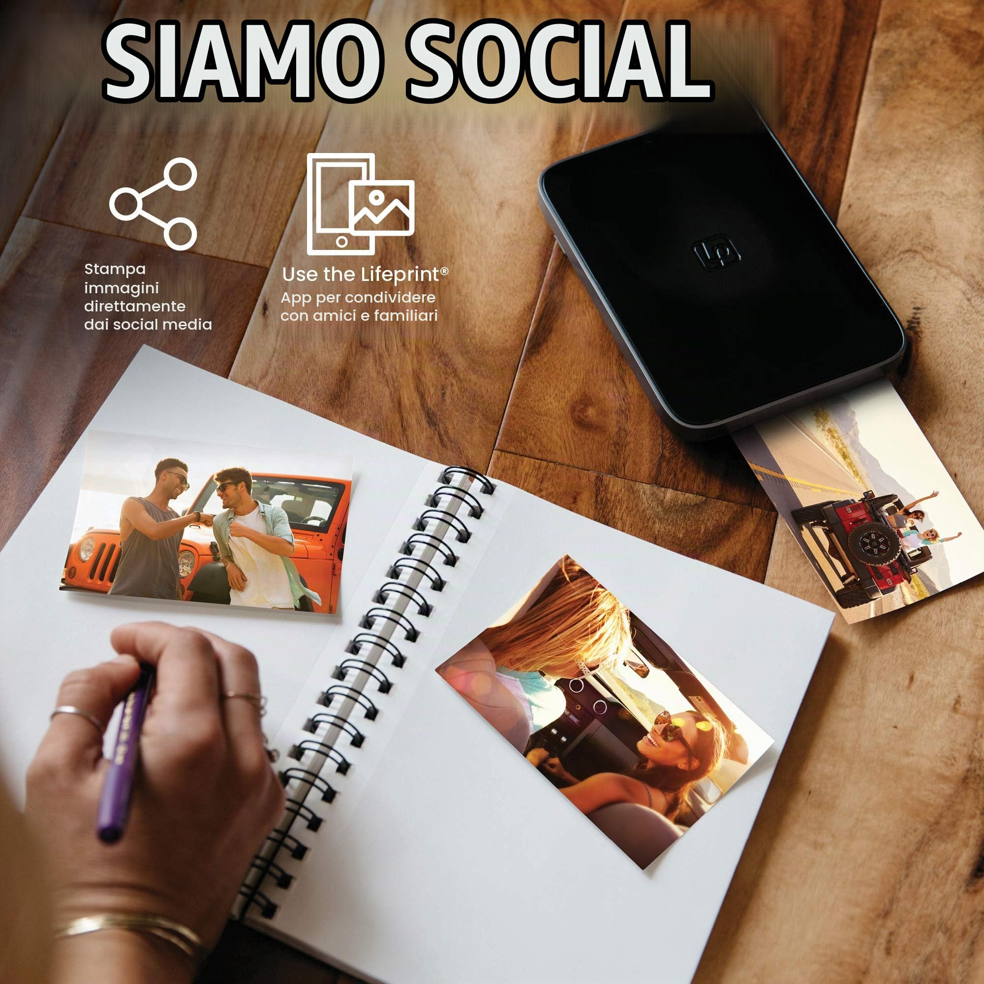 Lifeprint 3x4.5 stampante portatile per foto e video per dispositivi iOS e Android. Dai vita alle tue foto con la realtà aumentata - Nera