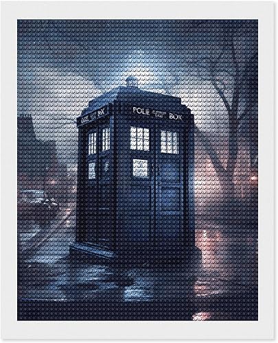 Doctor Dr Who - Caja de policía para ratones, kit de pintura de diamantes para bricolaje, arte cuadrado de taladro completo para decoración de pared