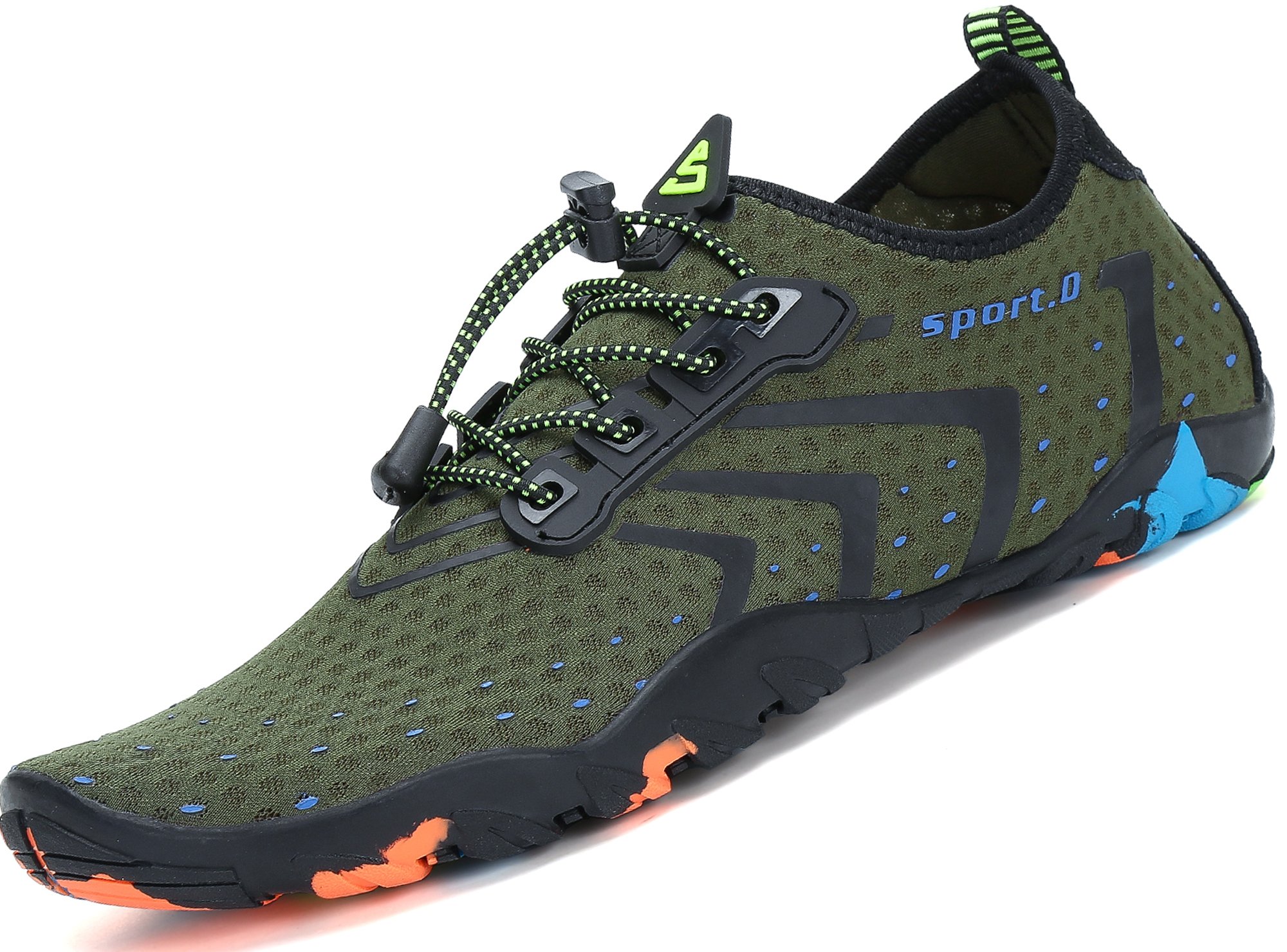 SAGUARO Escarpines Hombre Mujer Zapatos de Agua para Natación Buceo Snorkel Surf Piscina Playa Vela Mar Río Aqua Acuáticos Calzado de Transpirable Secado Rápido, Verde 39