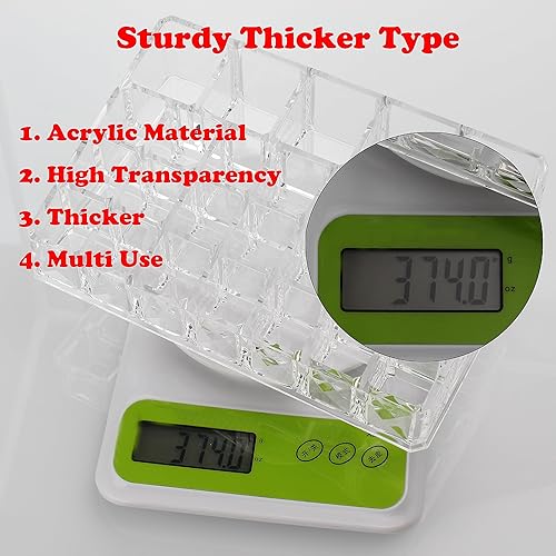 Miniatura 9 de AOKIVIGOA Organizador de lápiz labial acrílico para soporte de maquillaje cosmético, transparente, 26 rejillas para brillo de labios, aceites