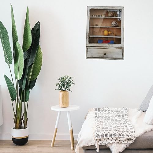 Miniatura 6 de WANLIAN Marco de caja de sombra de 11 x 16 pulgadas, 3 estantes extraíbles, caja de sombra de madera, caja de exhibición de línea, acrílico y cajón,