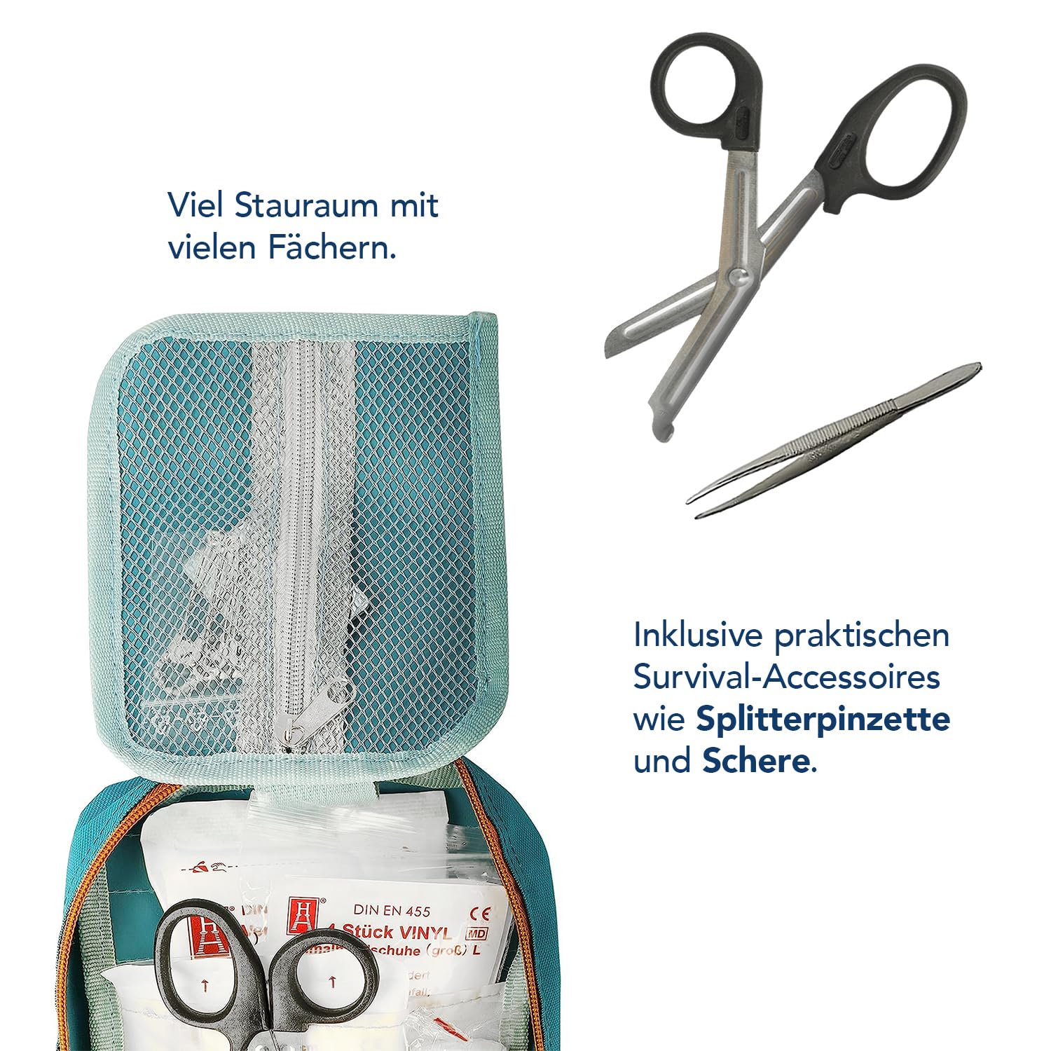 First Aid Only Erste Hilfe Set in Outdoortasche | 37-teilige Verbandstasche für Reisen, Wandern, Camping oder Sport | Inklusive Verbandsmaterial, Schere, Pinzette und Sicherheitsnadeln | P-10051