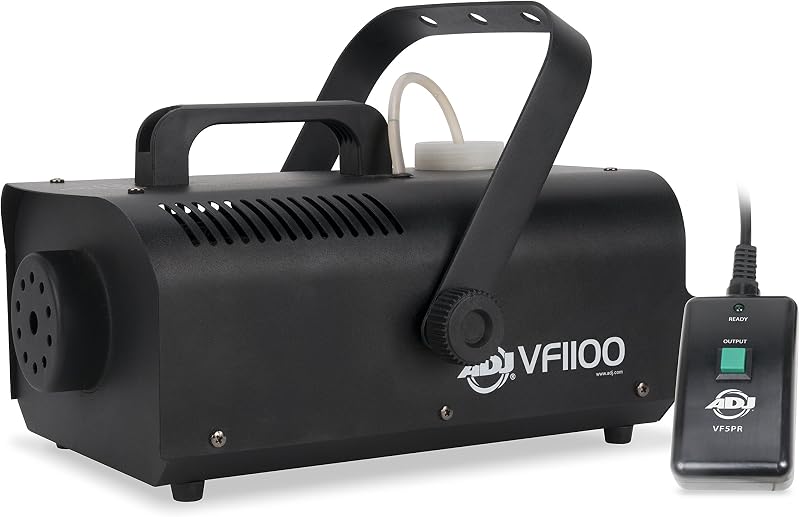 Máquina de humo ADJ Products VF1100 | Efectos de neblina para fiestas de Halloween, calentamiento rápido, salida de niebla densa, fácil configuración portátil, uso en clubes o bodas