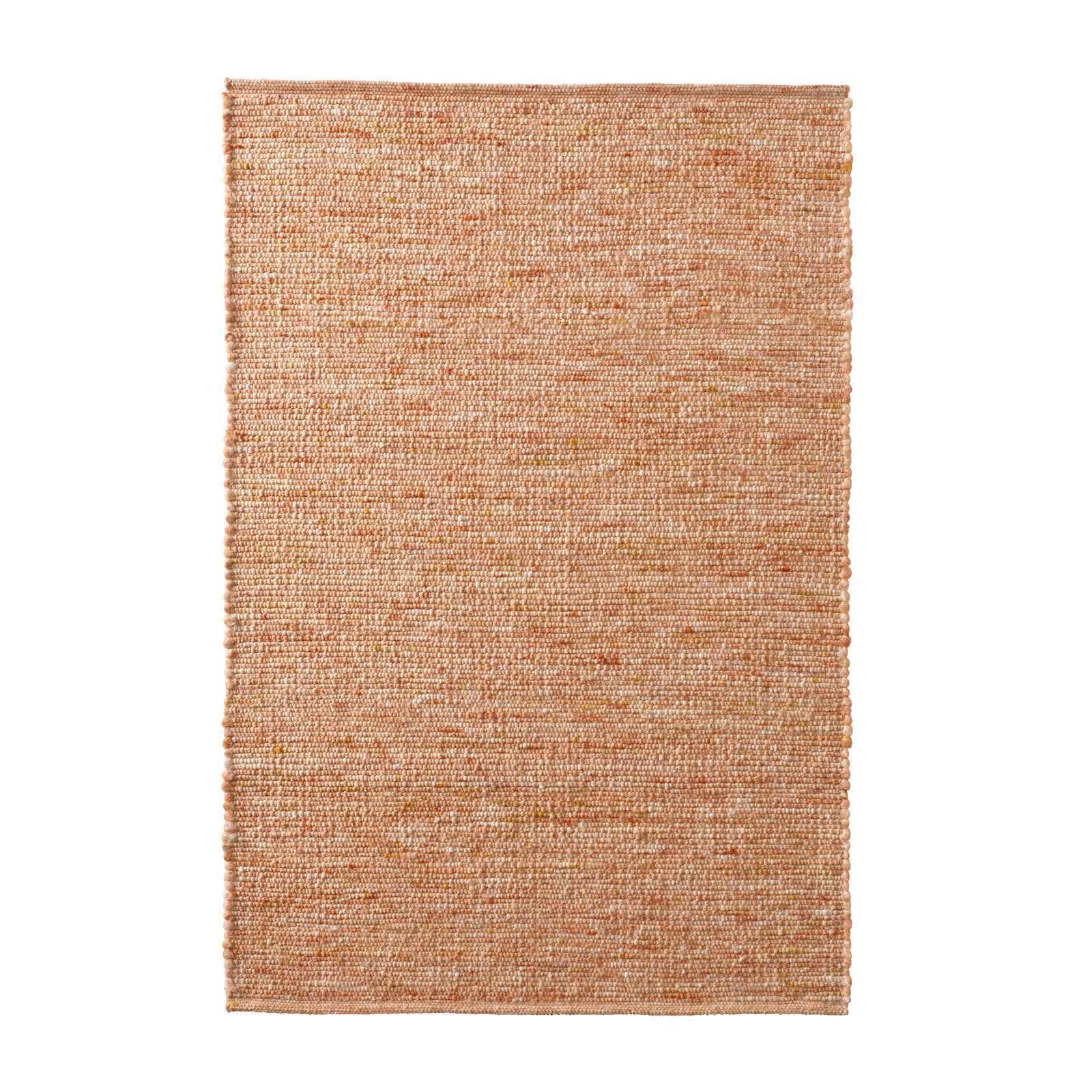 Handweb-Teppich aus Schurwolle in Skandinavischem Landhaus Design in vielen aktuellen Farben für Wohnzimmer, Esszimmer, Schlafzimmer, Flur, auch als Läufer beidseitig verwendbar terracotta 070x130 cm