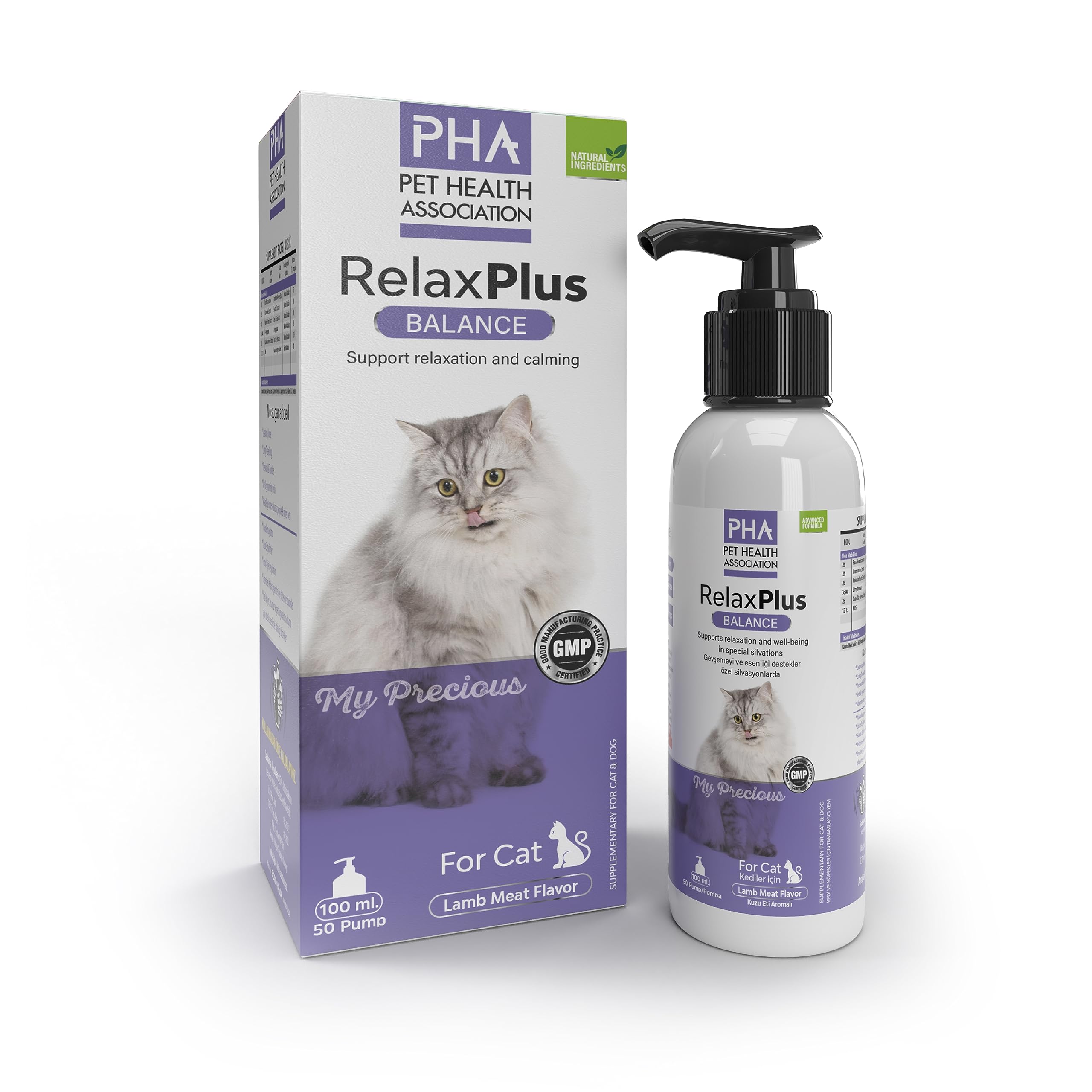 PHA Cat Calming Spray - Natural Cat and dog anxiety relief - Calm Stress and Anxiety with Ease in Lamb Meat Flavor (100 ML)