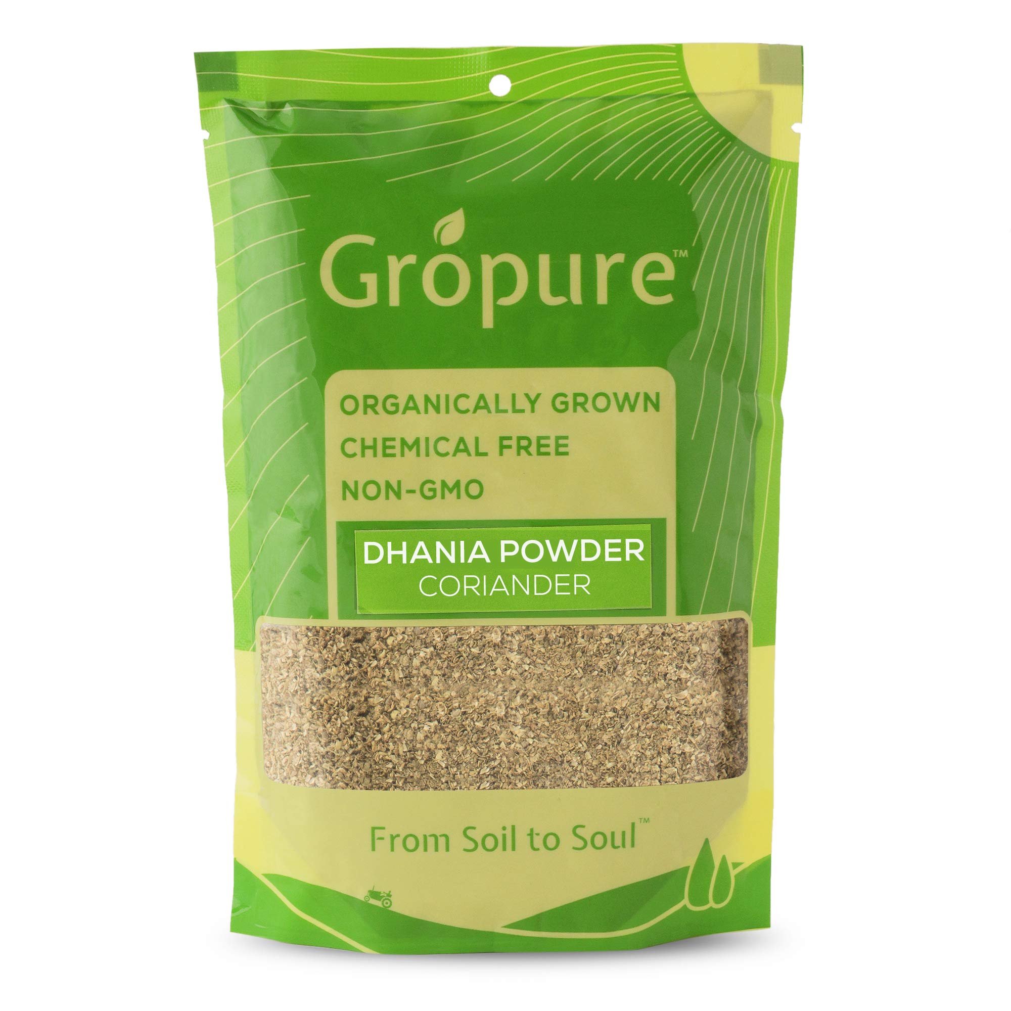 GroPure Organic: From Soil to Soul - Dhania Powder - 400g I Coriander Powder I Dhania Powder I Excellent Medicinal Properties I Instant Relief from Acidity and Indigestion I Authentic Aroma, Colour and Texture I Preservative Free I Minimal processing (B085634SLB) Amazon Price History, Amazon Price Tracker