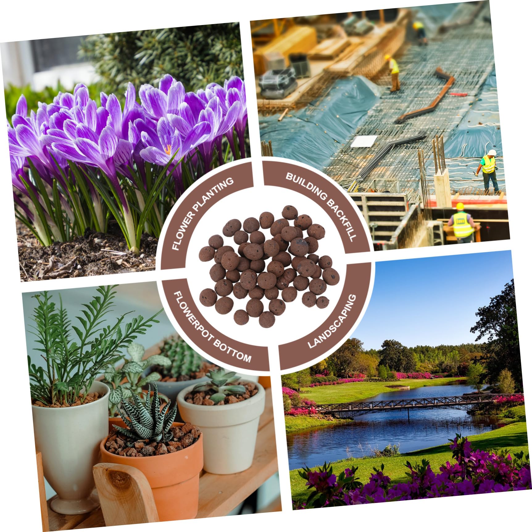 Abaodam 2taschen Blähton Blumentopf Dekoration Atmungsaktives Material Garten Werkzeug Blumen Pflanzen Zubehör Für Haus Büro Garten Blütenwachstum